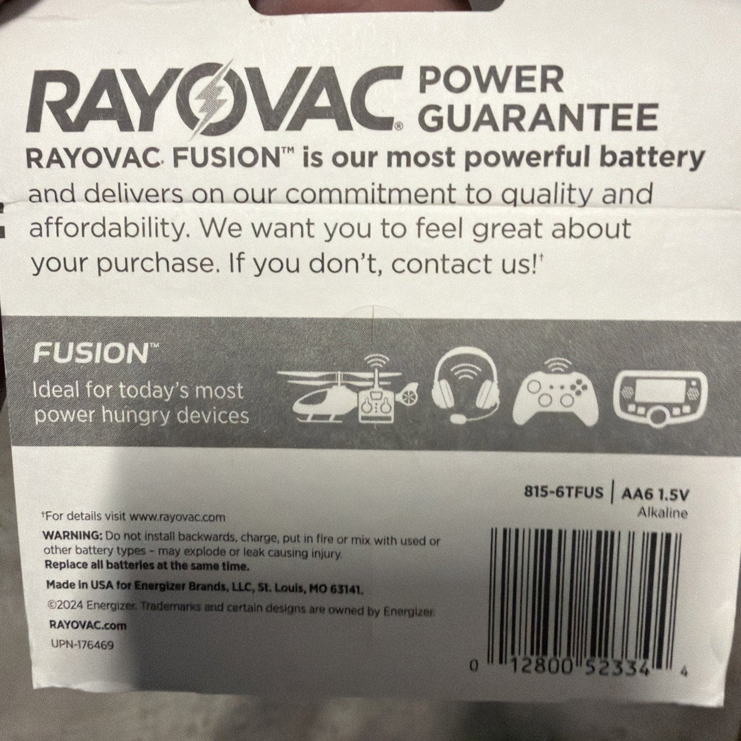 Rayovac Fusion AA Batteries Lot Of 4x 6 Pack (24total) 12 Year Power Guarantee