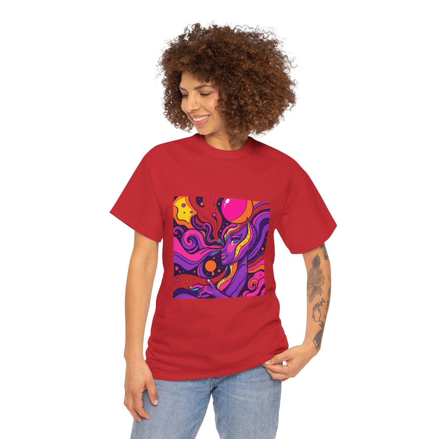 Vibrant Psychedelic Art Tee, Bohemian Graphic T-Shirt, Unisex Cotton Tee, Fashionable Casual Wear, Perfect Gift for Art Lovers