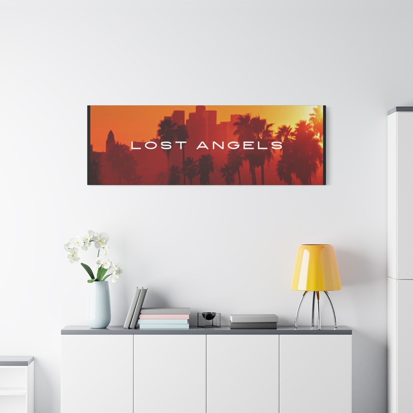 Lost Angels Wall Art Canvas | Sunset Cityscape Print, Home Decor, Gift for Art Lovers, Modern Living Room, California Vibe