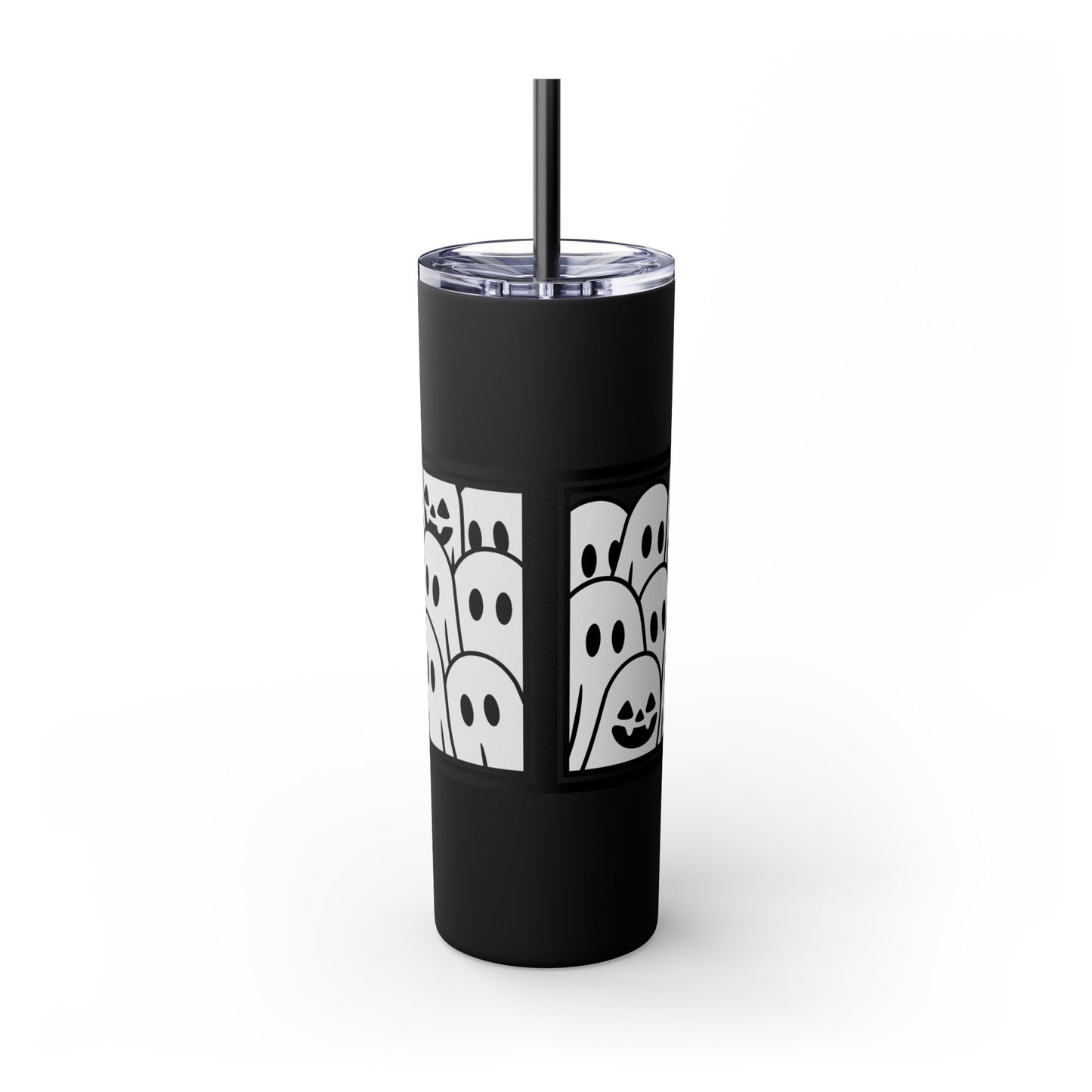 Halloween Ghost Tumbler, 20oz Skinny Tumbler with Straw, Cute Fall Drinkware, Spooky Gifts for Kids, Ghost Lovers, Cozy Decor
