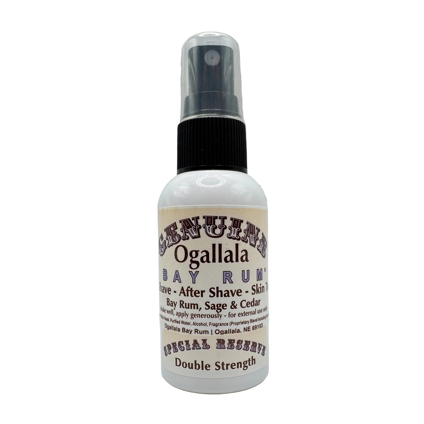 Ogallala Bay Rum, Sage & Cedar Double Strength Pre Shave - After Shave - Skin Toner 2 Oz