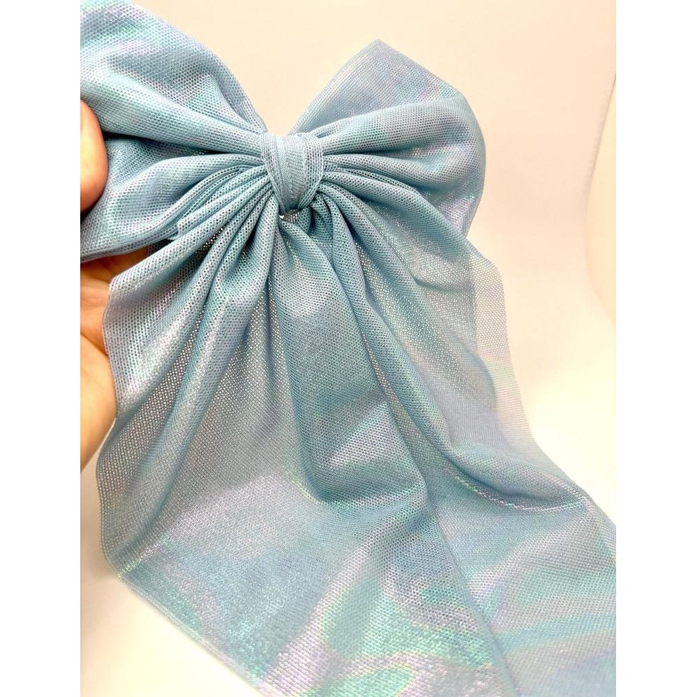 Iridescent Blue Long Tail Bow