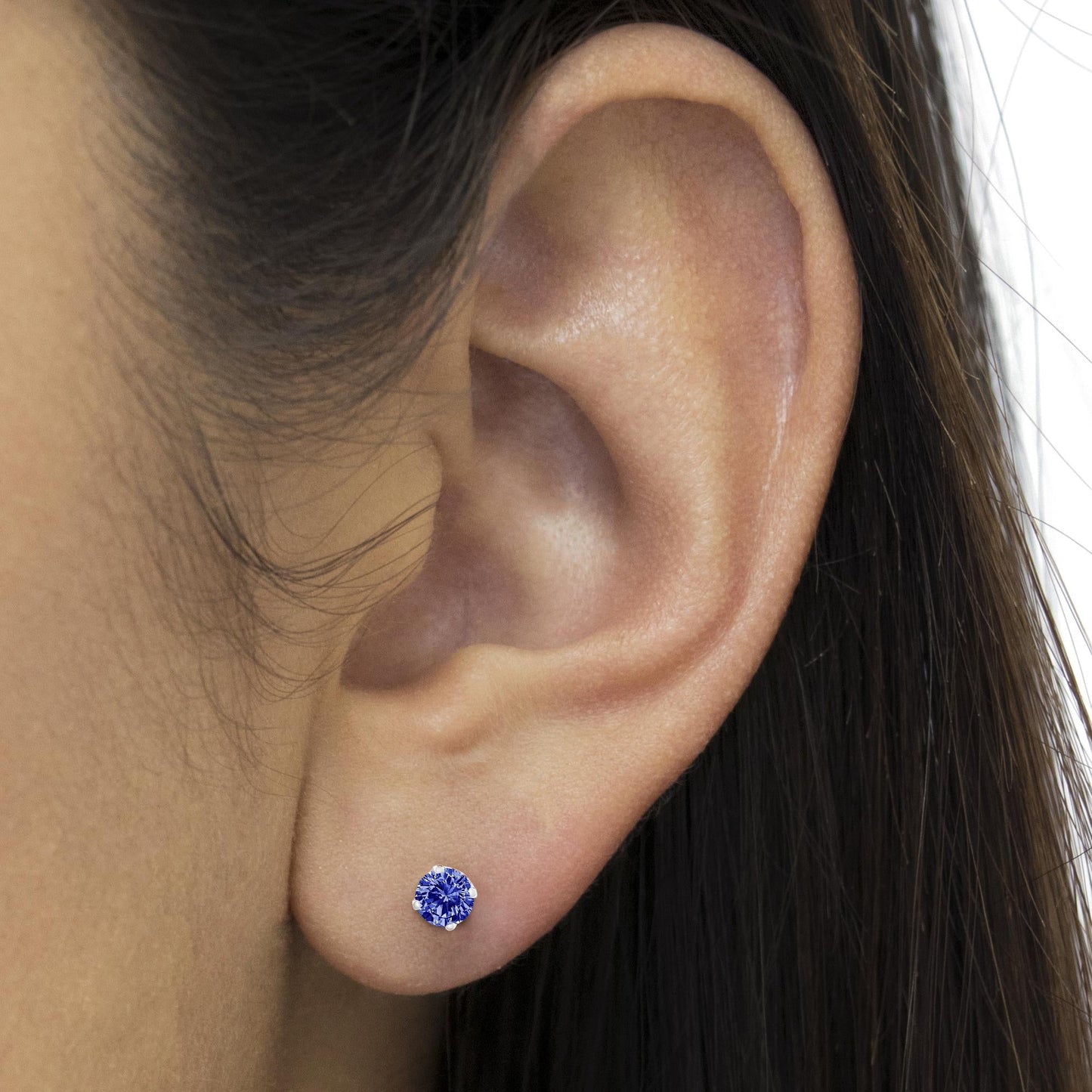.925 Sterling Silver 0.15 Cttw Round Brilliant-Cut Diamond Classic 4-Prong Stud Earrings-4