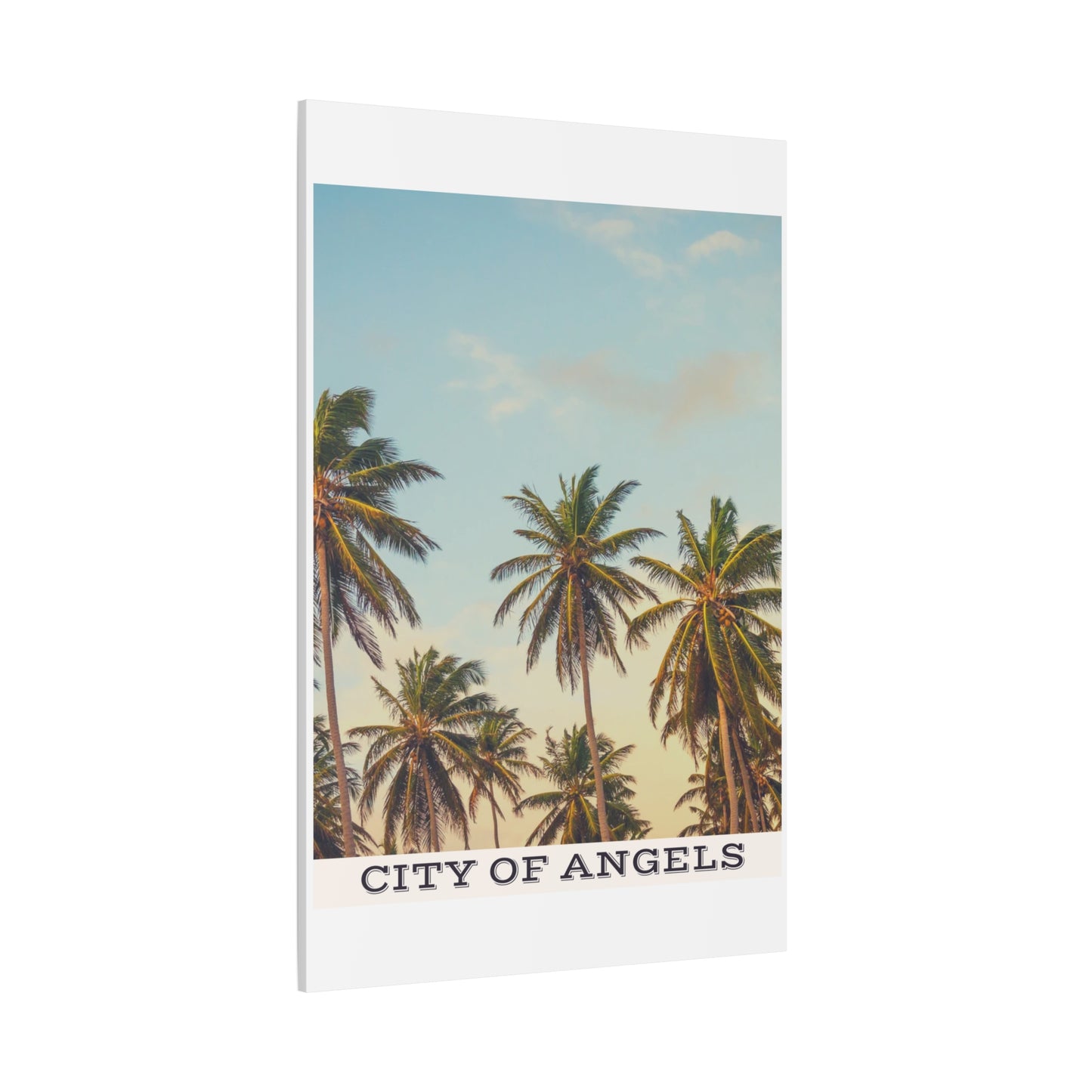 Tropical Palm Tree Canvas Print, City of Angeles Tropical Wall Art, Los Angeles Beach Decor, California Nature Photography, Home Decoration, Gift for Beach Lovers