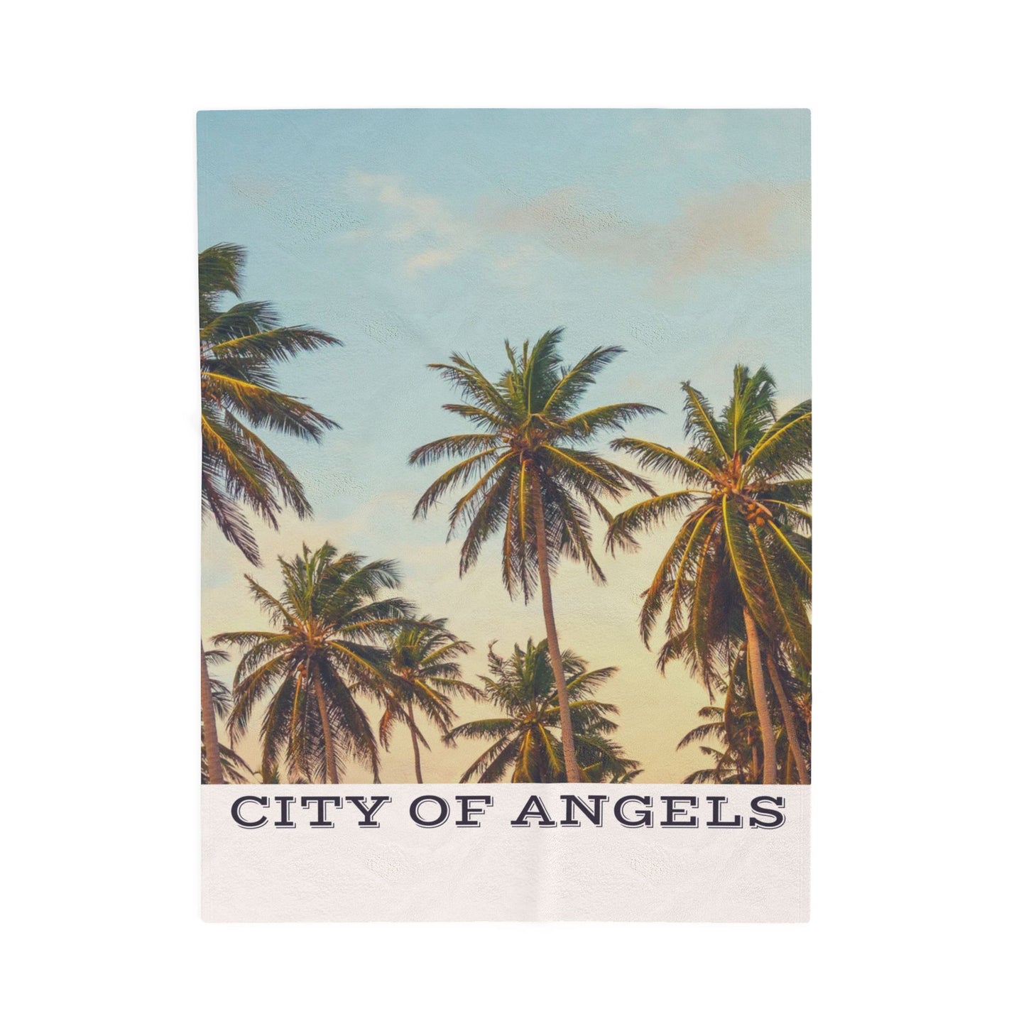 Cozy City of Angels Velveteen Plush Blanket, Soft Throw for Home, Beach Blanket, Travel Companion, Gift for Friends