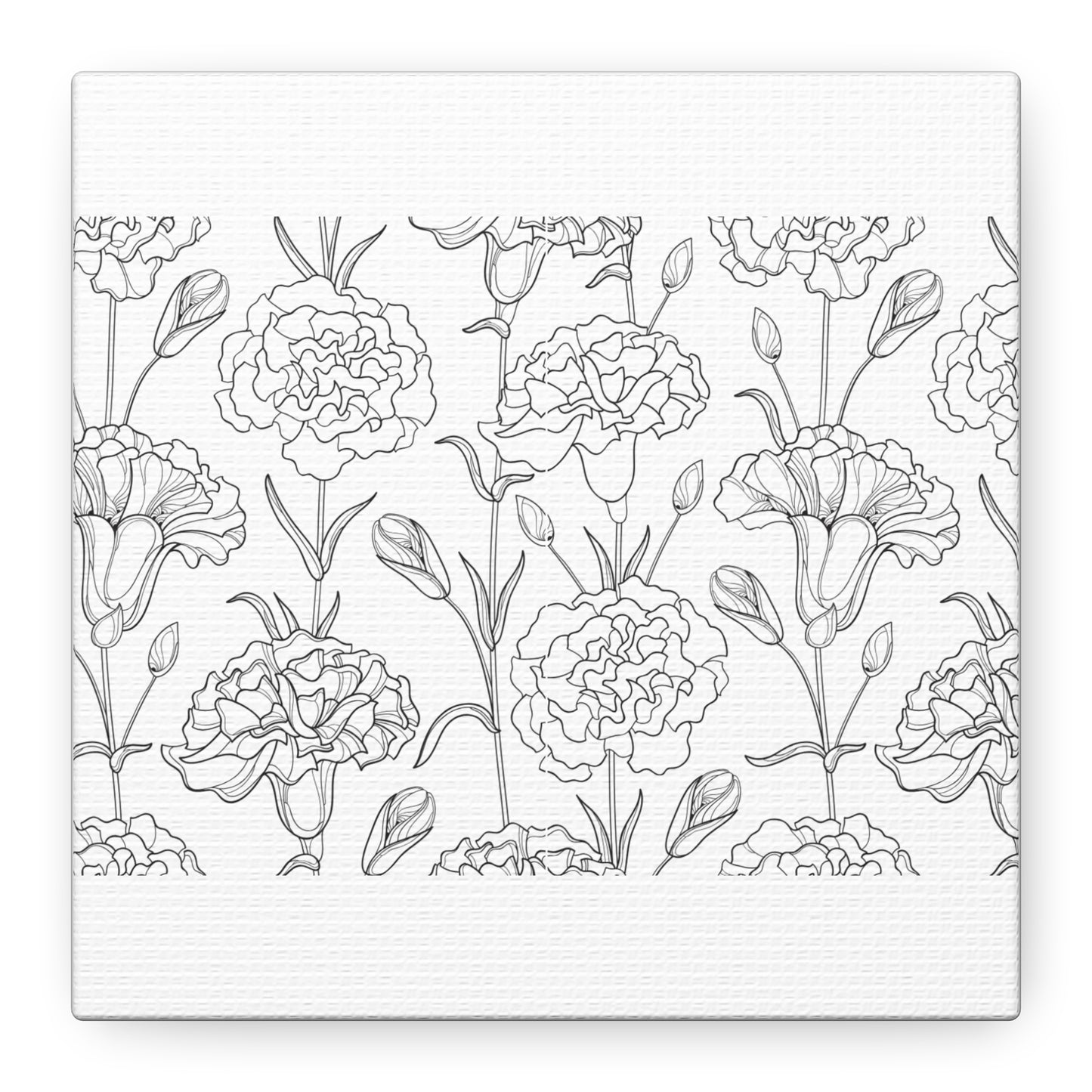 Floral Canvas Art, Stretched Wall Decor, Home Gift, Botanical Print, Modern Design, Matte Finish