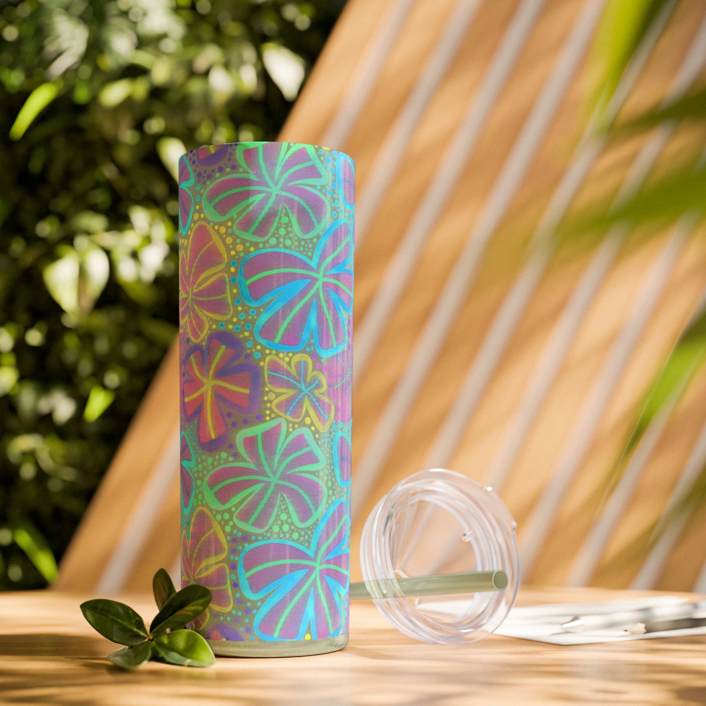 Pastel Butterfly Tumbler, 20oz Drinkware, Spring Decor, Cute Gift for Her, Eco-Friendly Cup, Floral Water Bottle