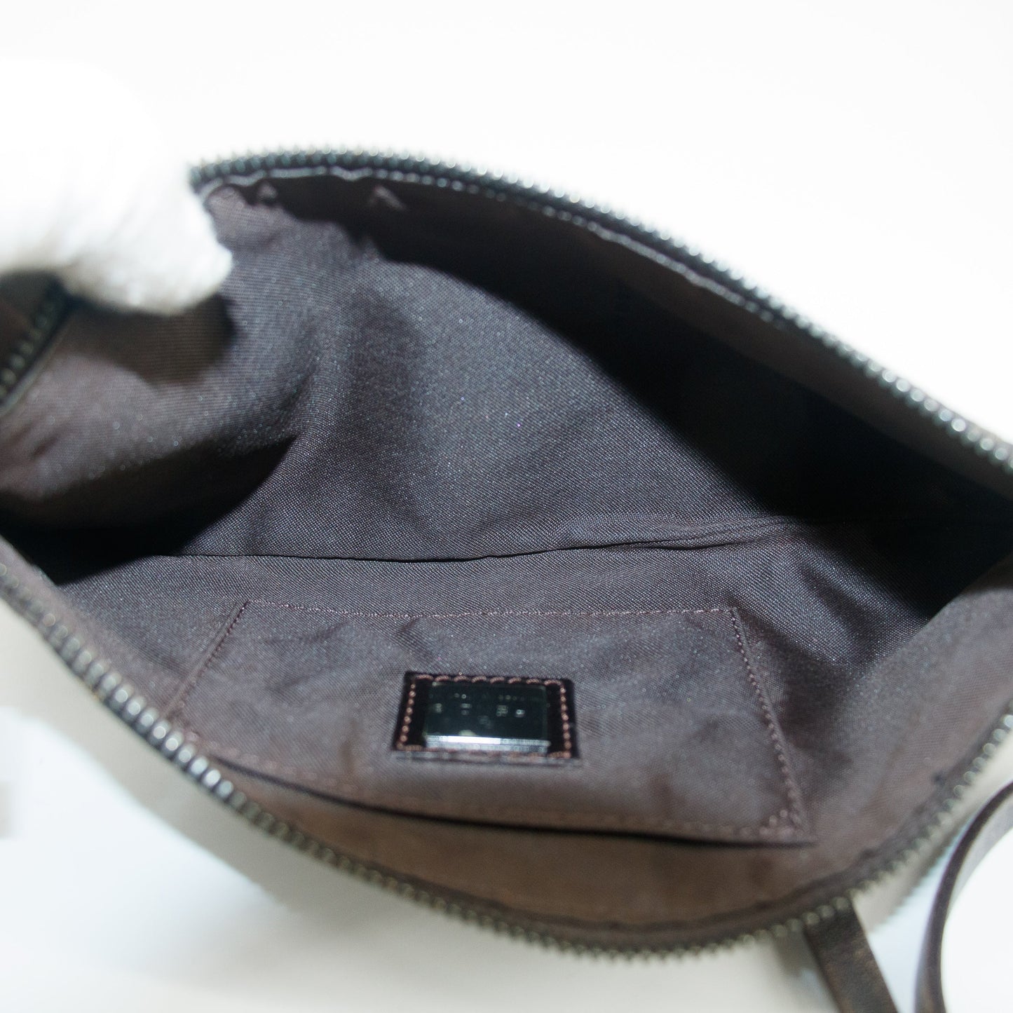 Fendi Canvas Brown Pochette Crossbody Bag #5256