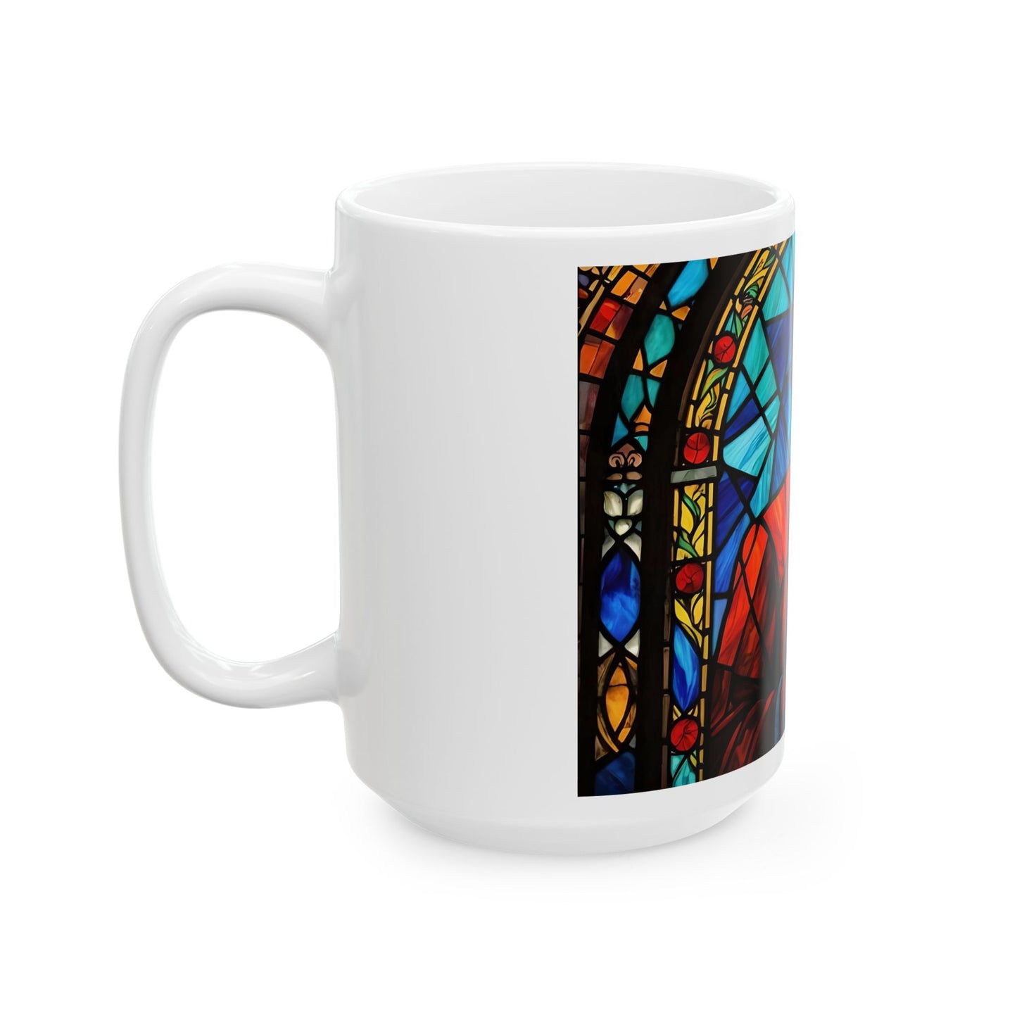 Stained Glass Character Mug, Artistic Coffee Cup, Unique Gift, Tea Mug, Halloween Decor, Cozy Home Drinkware