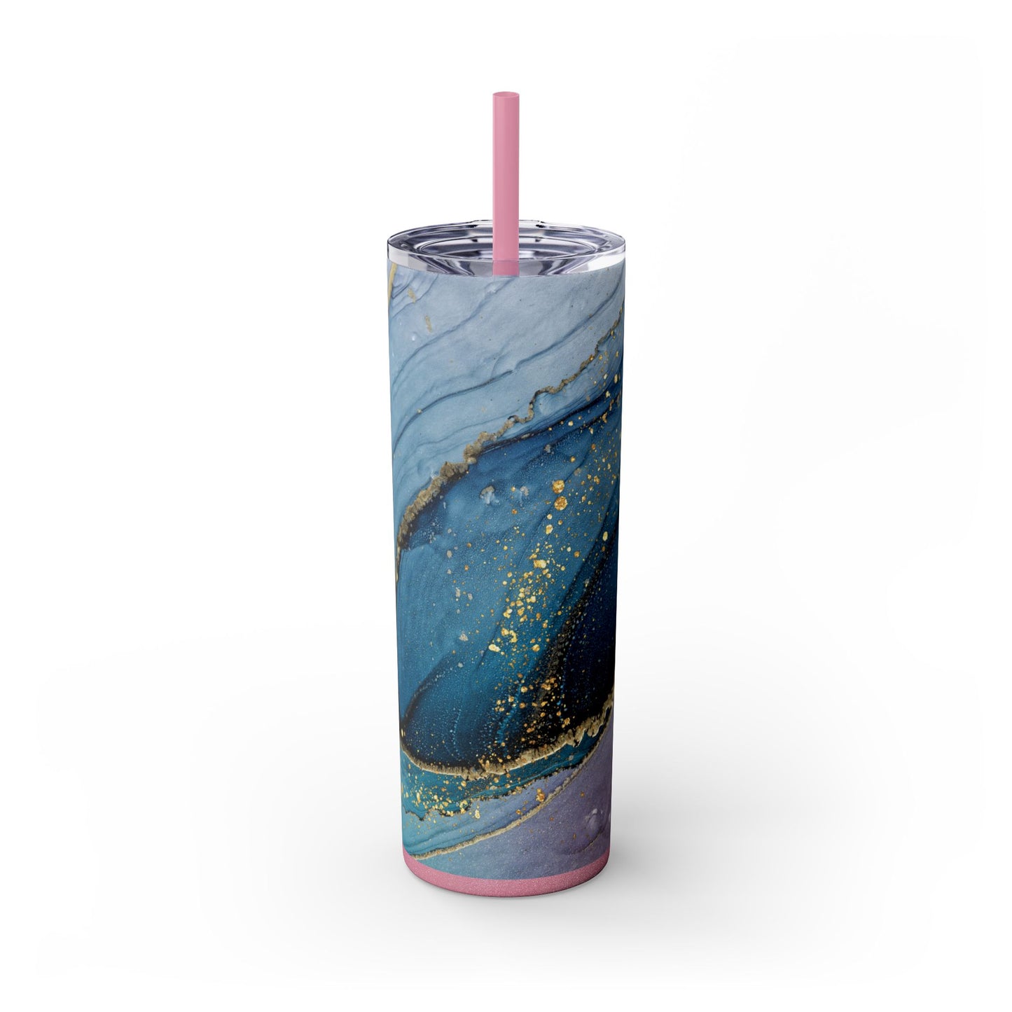 Elegant Blue Marble Skinny Tumbler, 20oz - Stylish Drinkware for Daily Use, Gifts, Celebrations, Eco-Friendly, Travel Mug