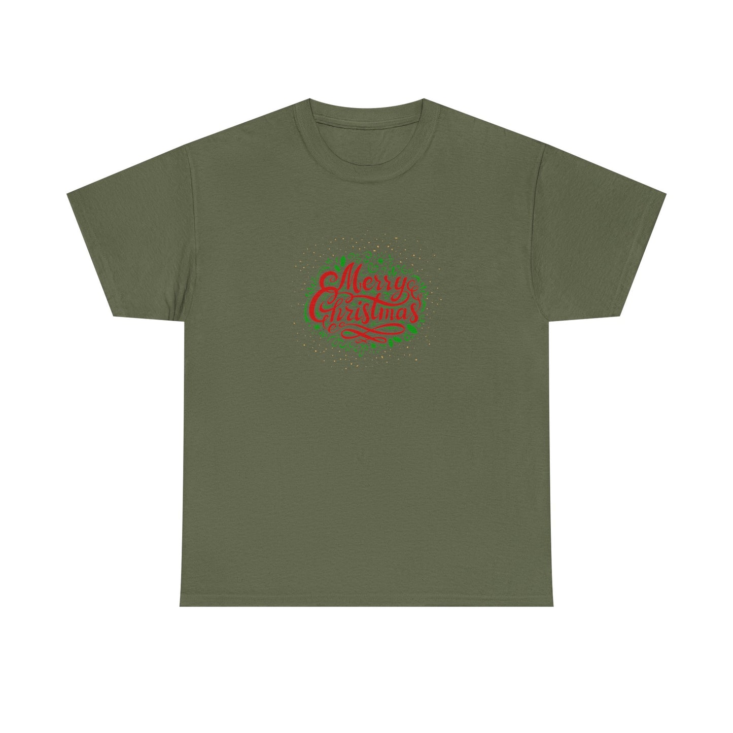 Merry Christmas Unisex Heavy Cotton Tee, Holiday Gift, Casual Wear, Seasonal Apparel, Christmas Party Shirt, Gift for Him/Her