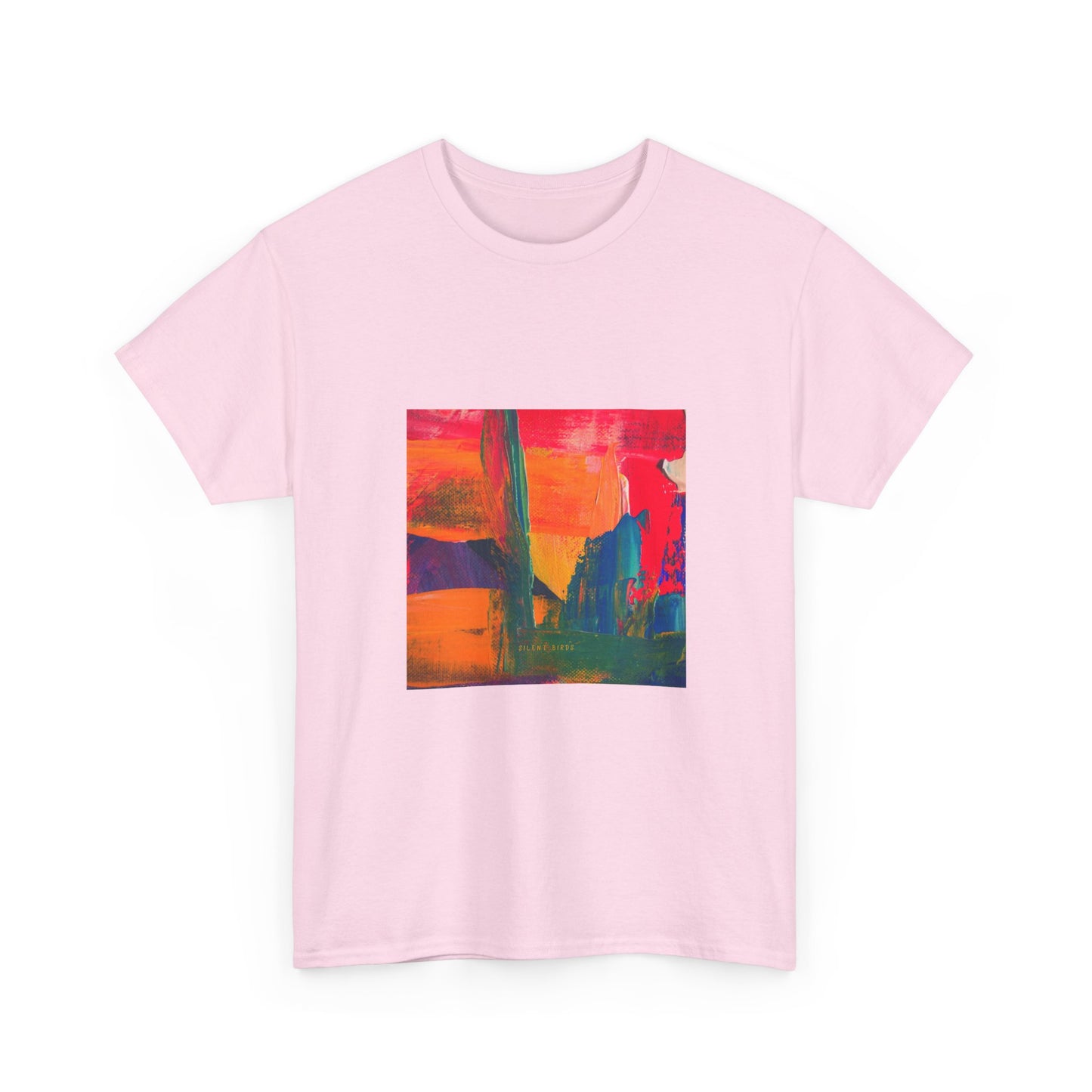 Vibrant Art Bird of Paradise Painting Tee for Creative Souls, Unisex Heavy Cotton T-Shirt, Artistic Gift