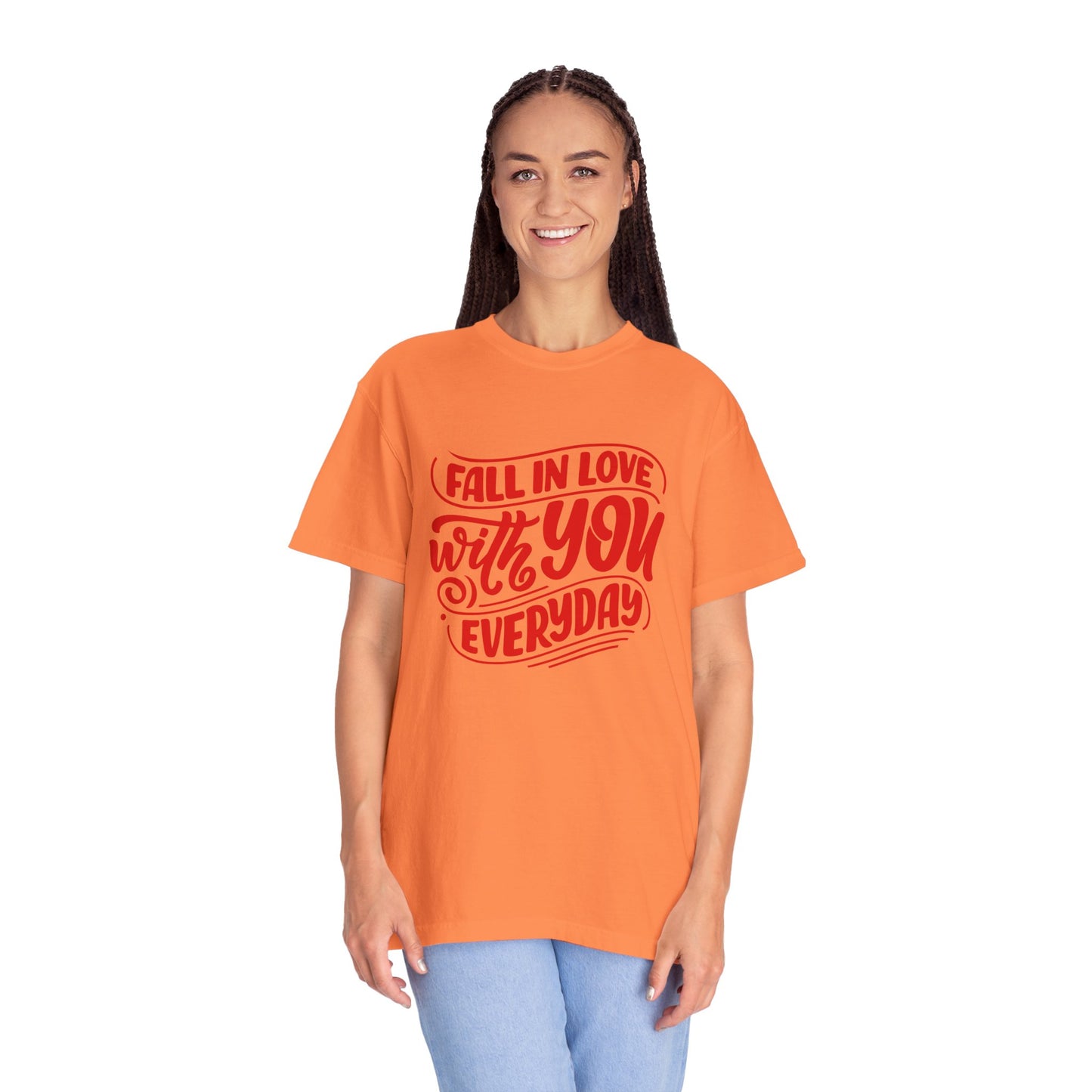 Fall in Love with YOU Quote T-shirt for Couples, Valentine's Day, Gifts for Him/Her, Casual Everyday Wear, Comfortable Unisex Tee