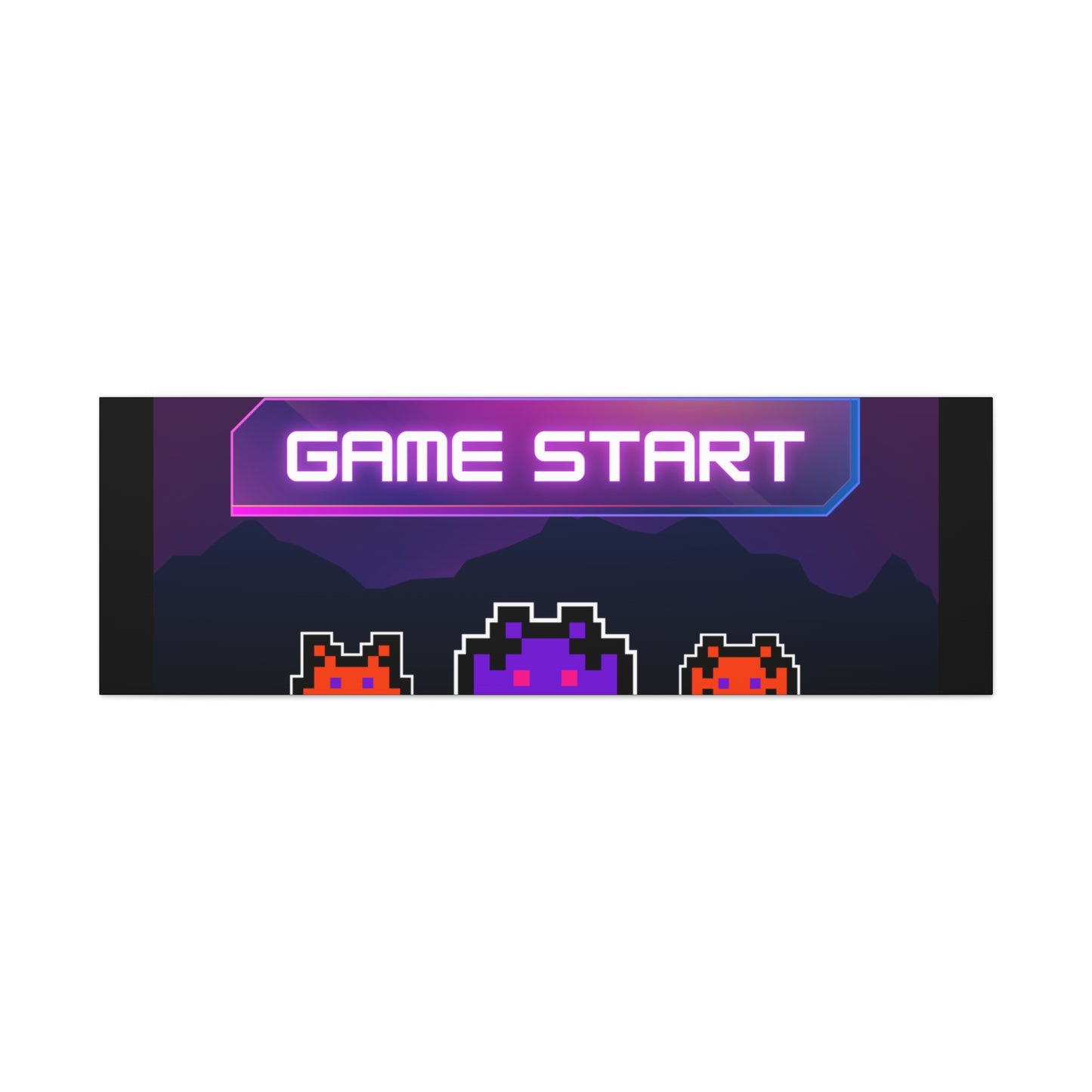 Retro Game Start Canvas Art Print | 80s Gaming Wall Decor, Gamer Gift, Pixel Art, Nostalgic Artwork, Home Decor
