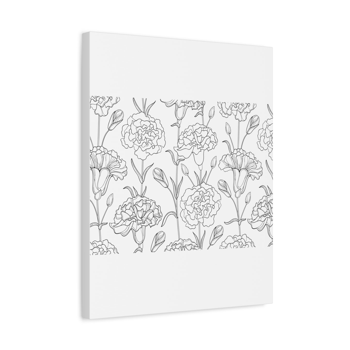 Floral Canvas Art, Stretched Wall Decor, Home Gift, Botanical Print, Modern Design, Matte Finish