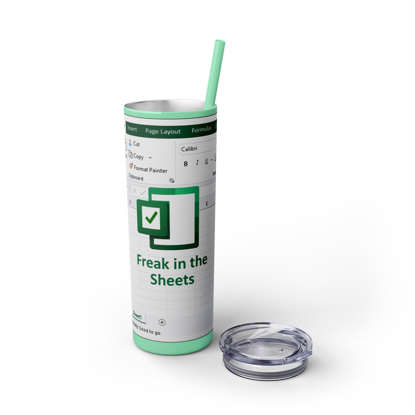 Freak in the Sheets Spreadsheet Themed Tumbler, 20oz Gift for Students, Accountants, Office Humor, Funny Drinkware