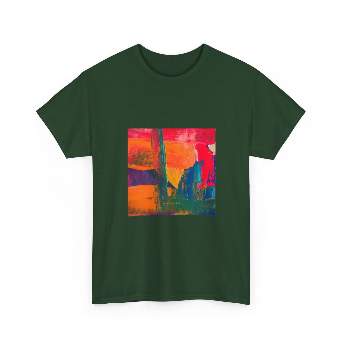 Vibrant Art Bird of Paradise Painting Tee for Creative Souls, Unisex Heavy Cotton T-Shirt, Artistic Gift