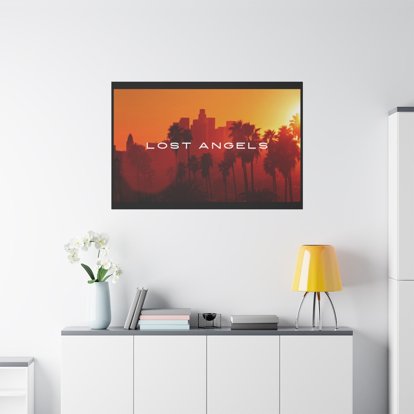 Lost Angels Wall Art Canvas | Sunset Cityscape Print, Home Decor, Gift for Art Lovers, Modern Living Room, California Vibe