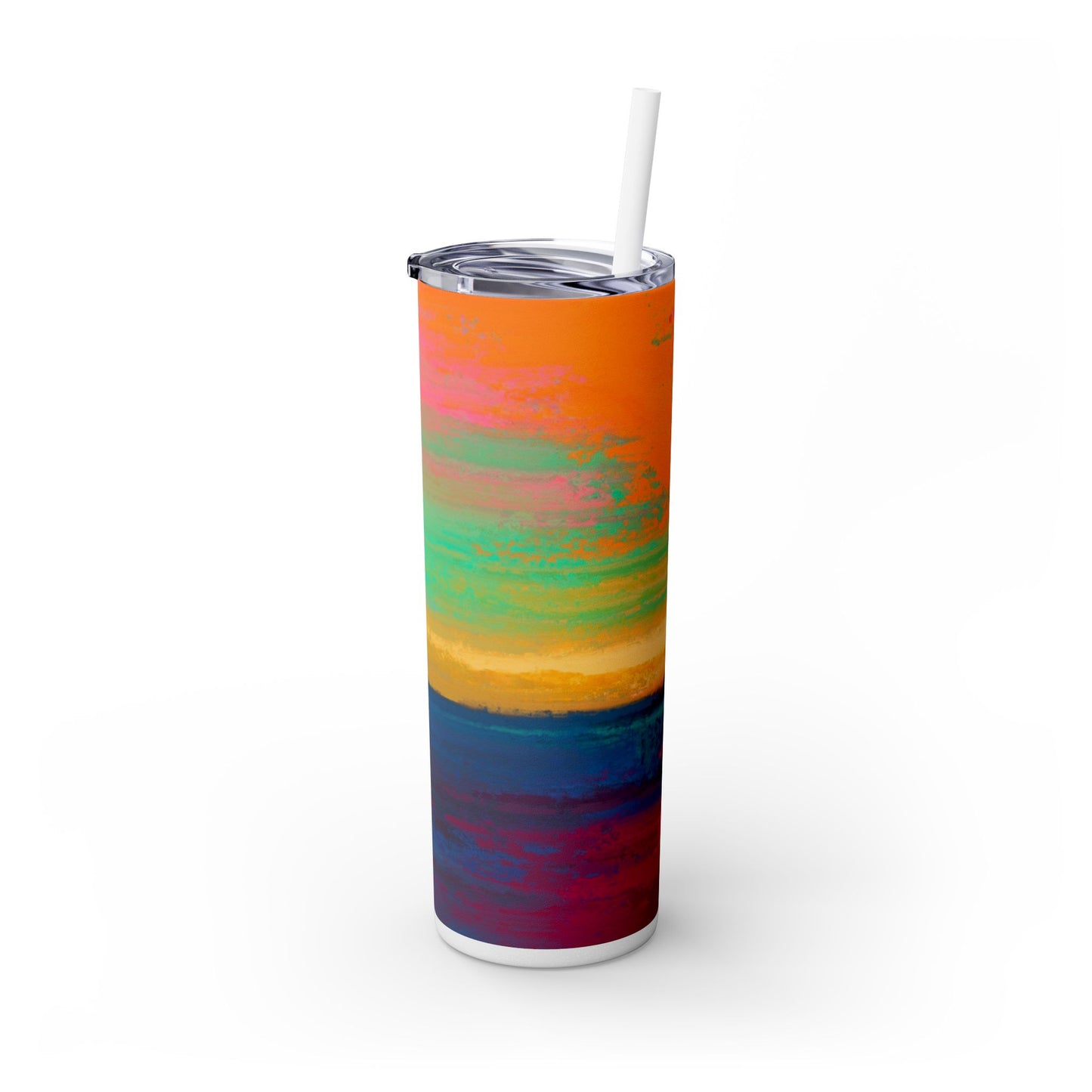 Colorful Ombre Skinny Tumbler with Straw, 20oz | Travel Mugs, Summer Drinkware, Beach Accessories, Gifts for Her, Eco-Friendly