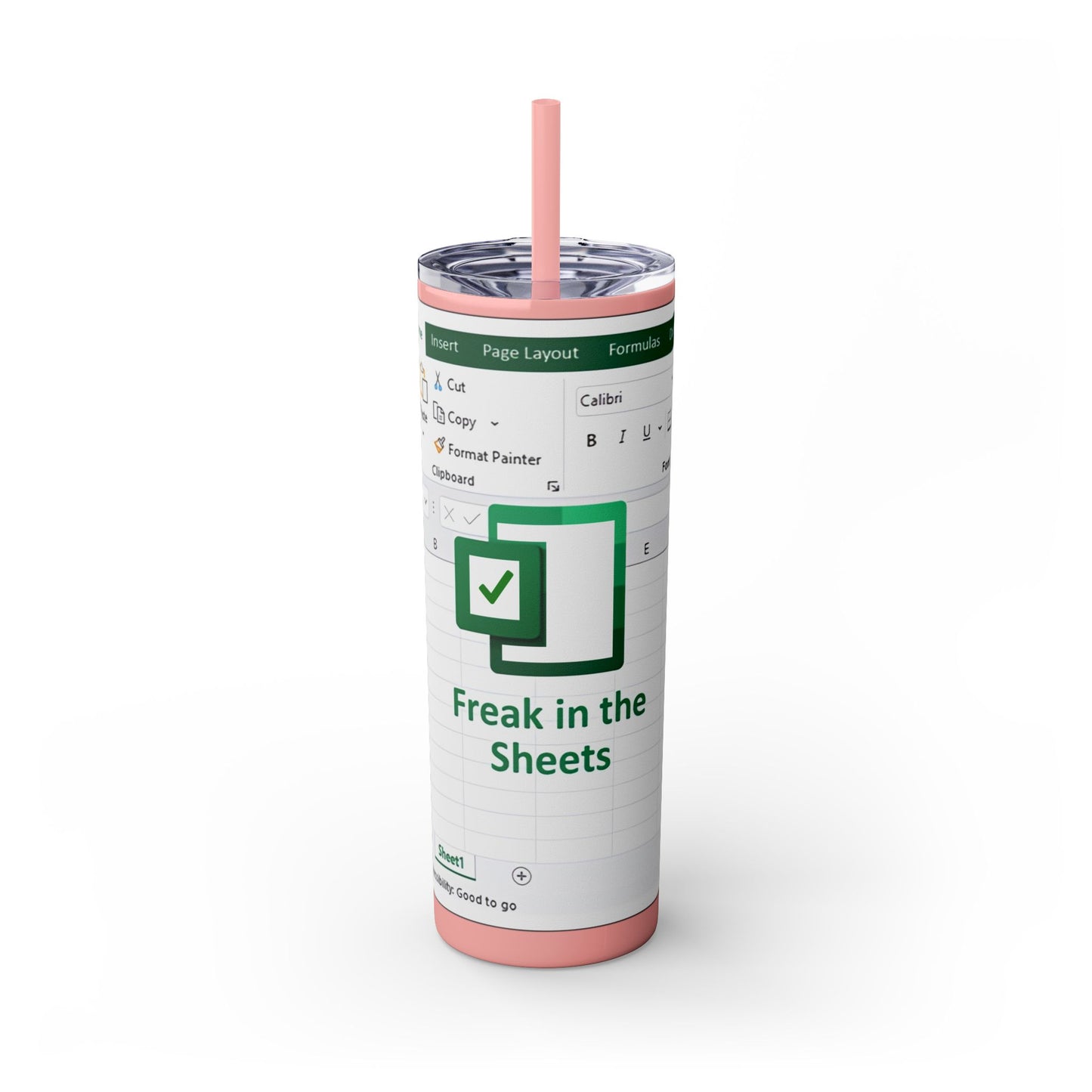 Freak in the Sheets Spreadsheet Themed Tumbler, 20oz Gift for Students, Accountants, Office Humor, Funny Drinkware