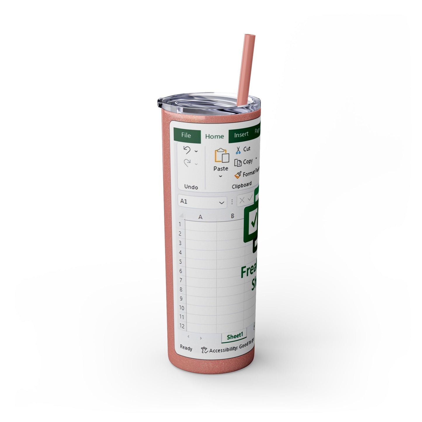 Freak in the Sheets Spreadsheet Themed Tumbler, 20oz Gift for Students, Accountants, Office Humor, Funny Drinkware