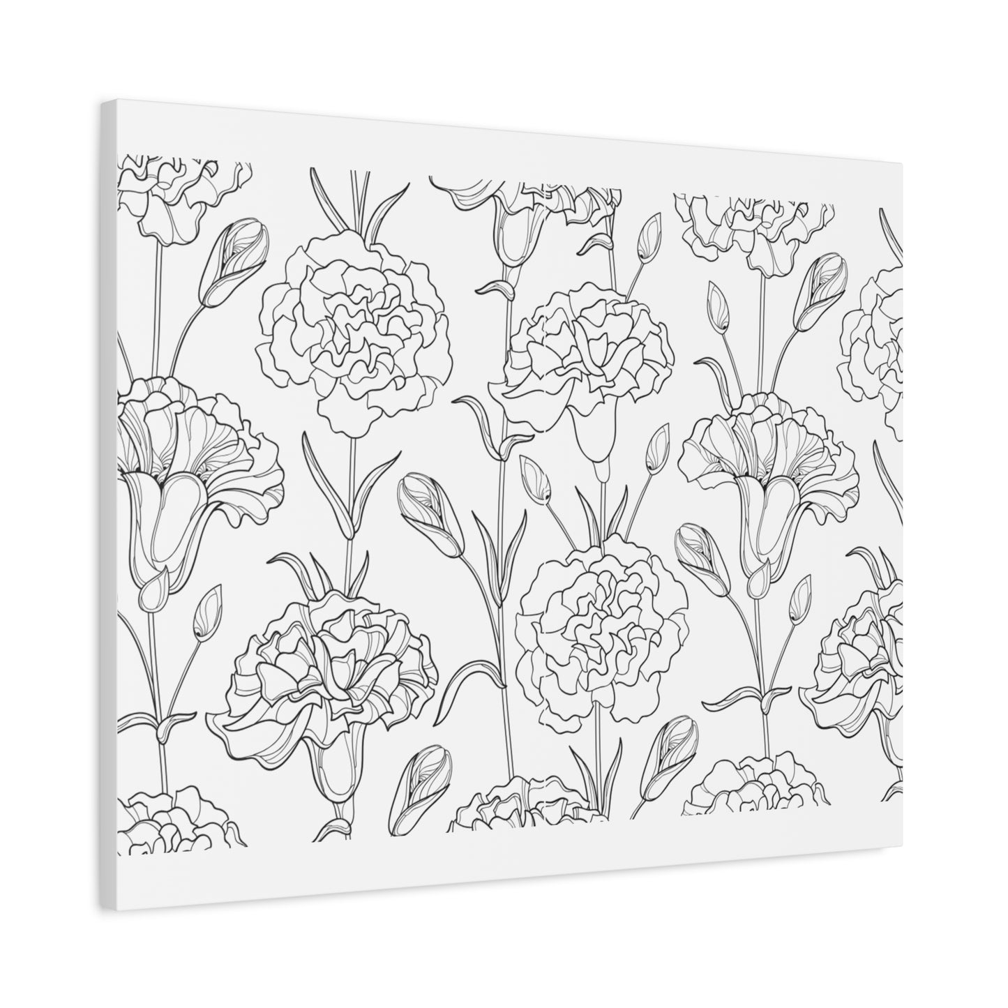 Floral Canvas Art, Stretched Wall Decor, Home Gift, Botanical Print, Modern Design, Matte Finish