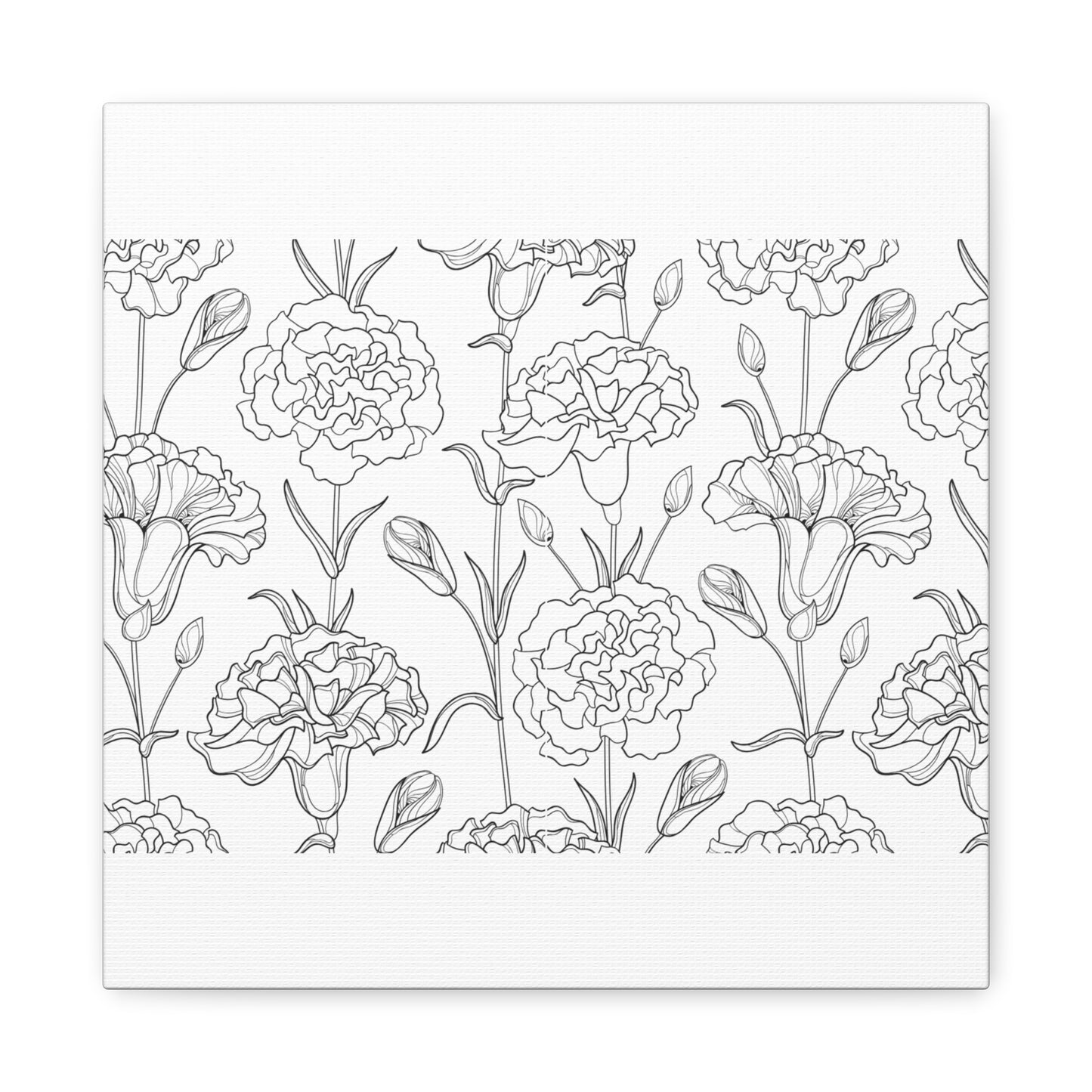 Floral Canvas Art, Stretched Wall Decor, Home Gift, Botanical Print, Modern Design, Matte Finish