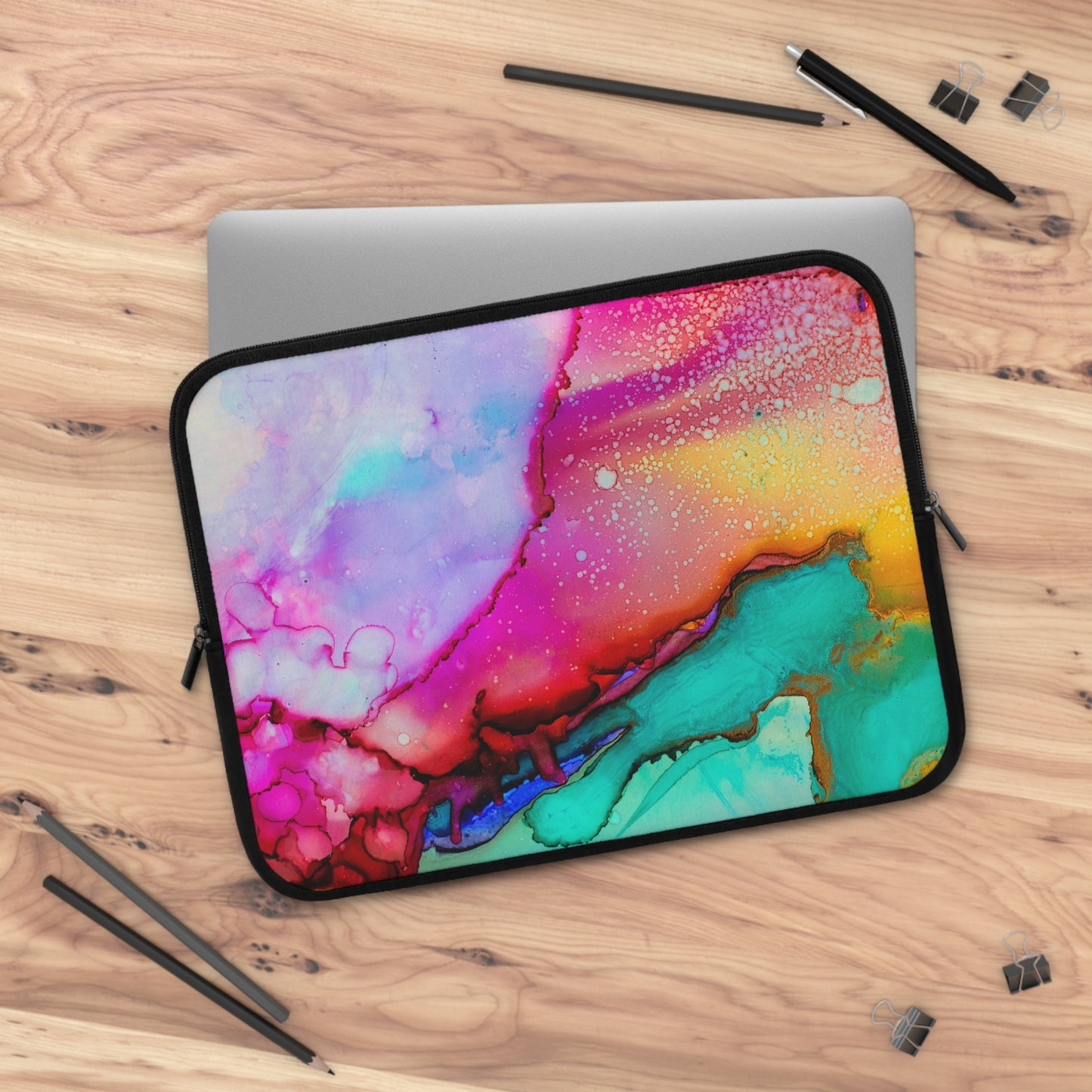 Colorful Abstract Laptop Sleeve, Artistic Tech Case, Creative Computer Bag, Vibrant Gift for Students, Unique Laptop Protector