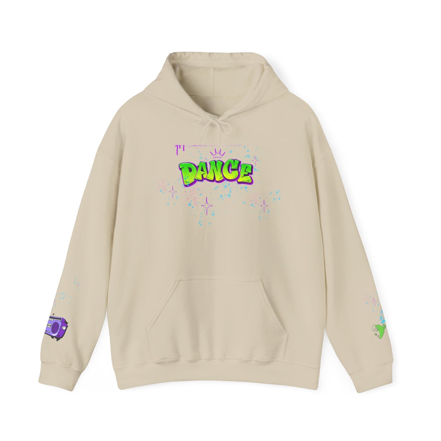 Colorful Dance Hoodie for Creative Spirits, Cozy Unisex Hooded Sweatshirt, Perfect for Parties, Dance Classes, Gifts