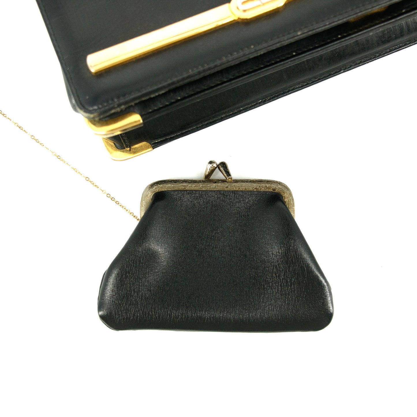 Christian Dior Black Leather Logo Chain Shoulder Bag #5872