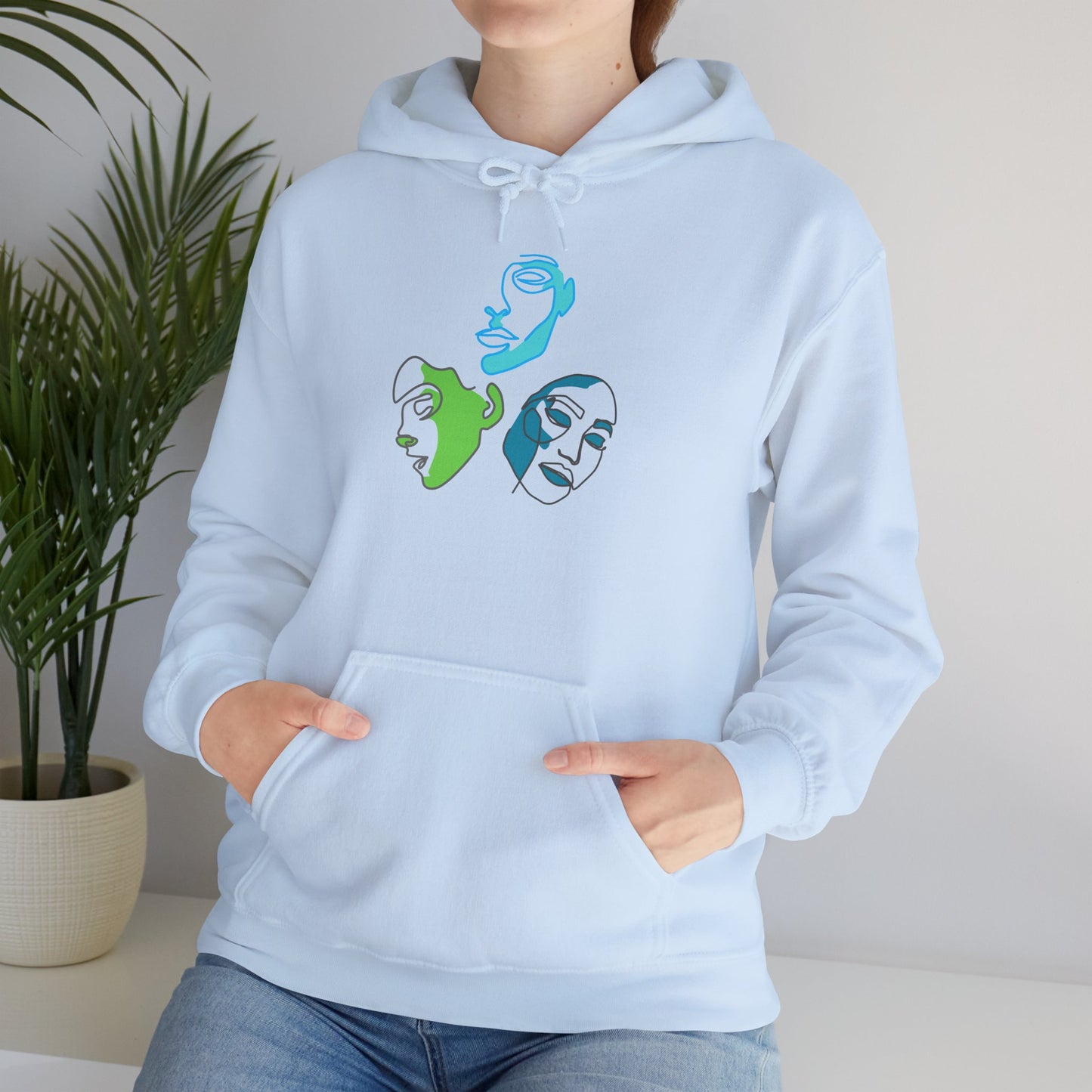 Whimsical Character Hoodie, Cozy Unisex Sweatshirt, Fun Gift for Friends, Casual Wear, Unique Art Design