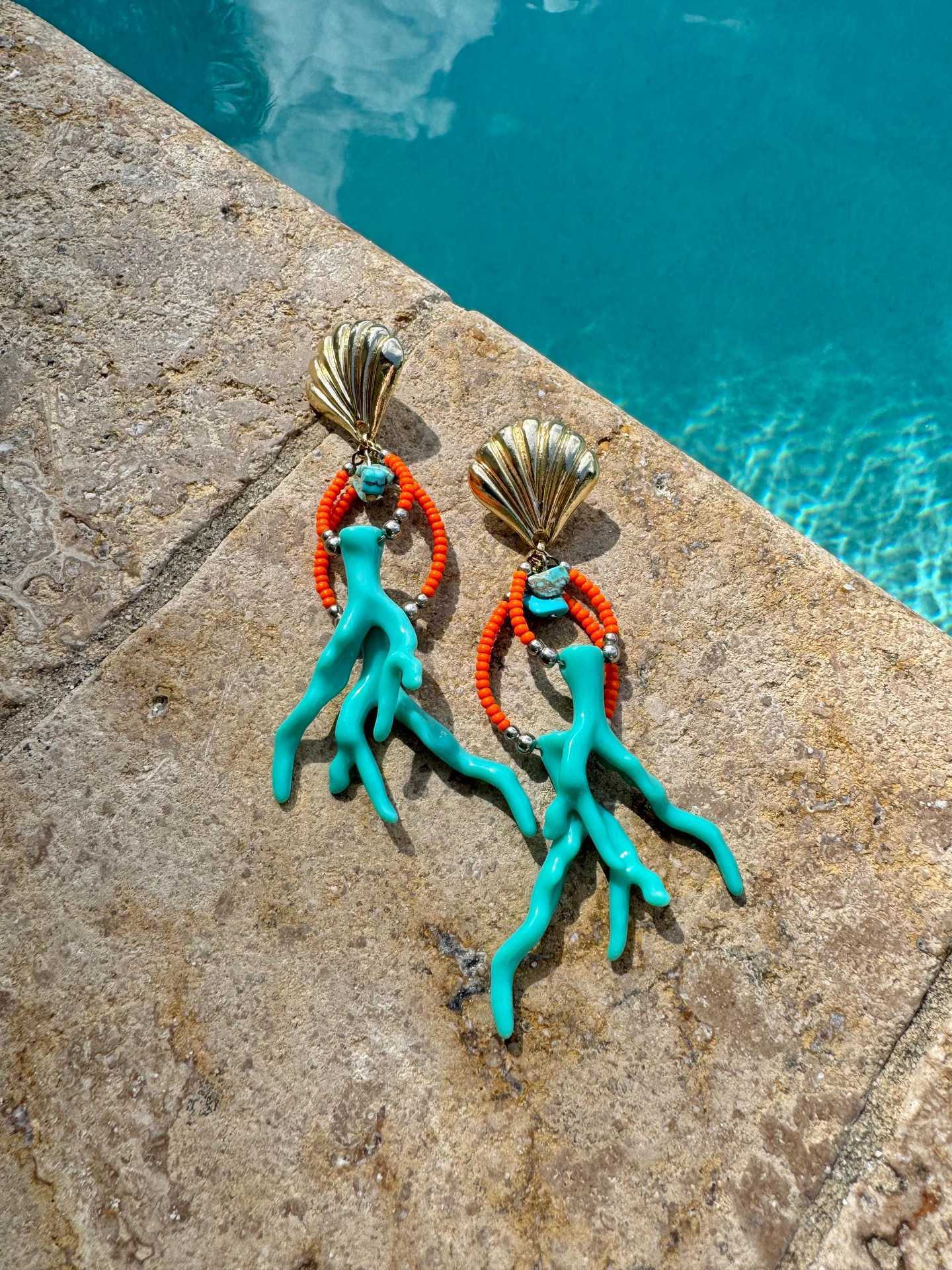 Ocean Coral Women Shell Earrings