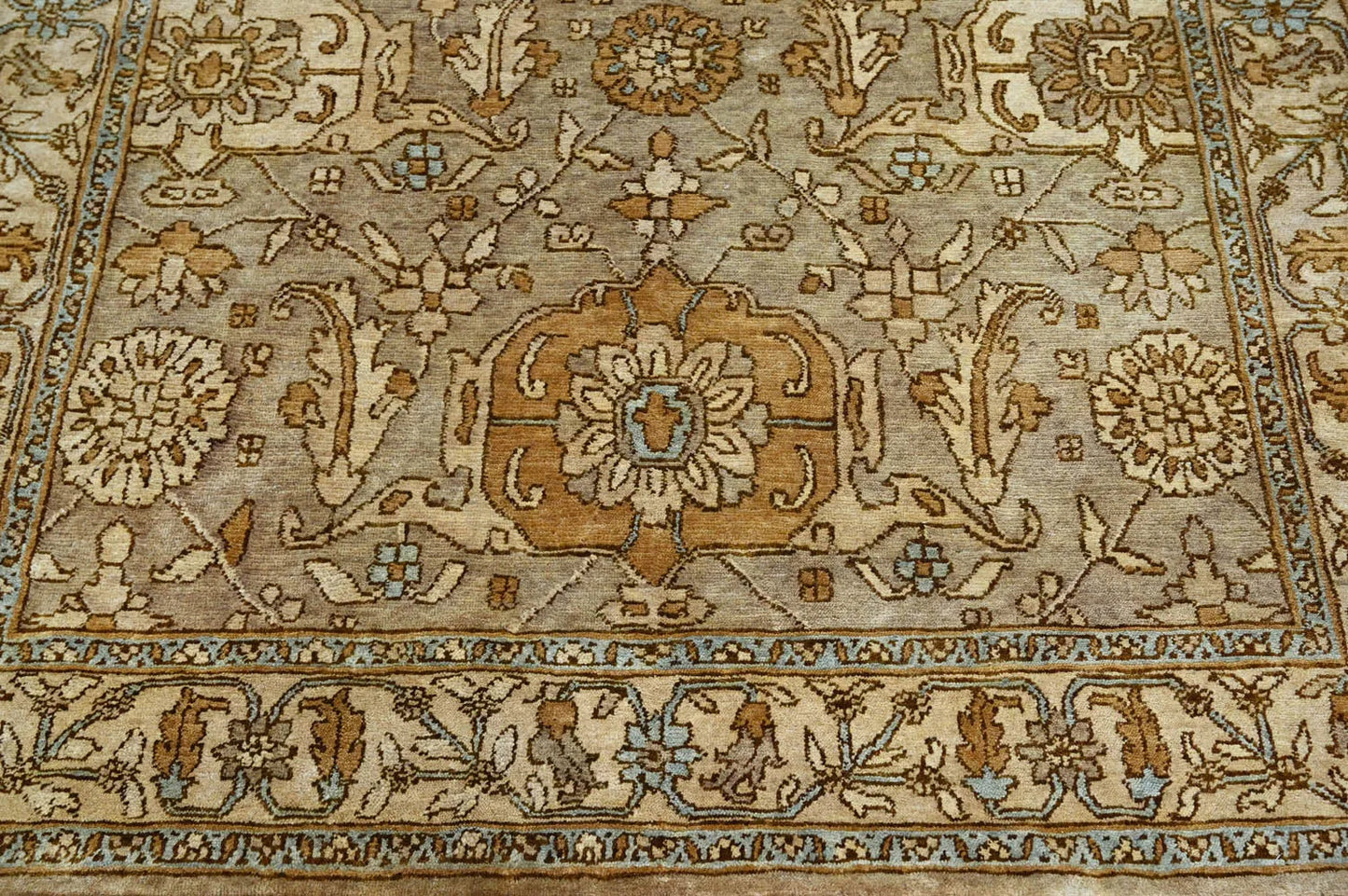 LoomBloom 6x9 Gold Hand Knotted Traditional Turkish Oushak Wool Oriental Area Rug-4