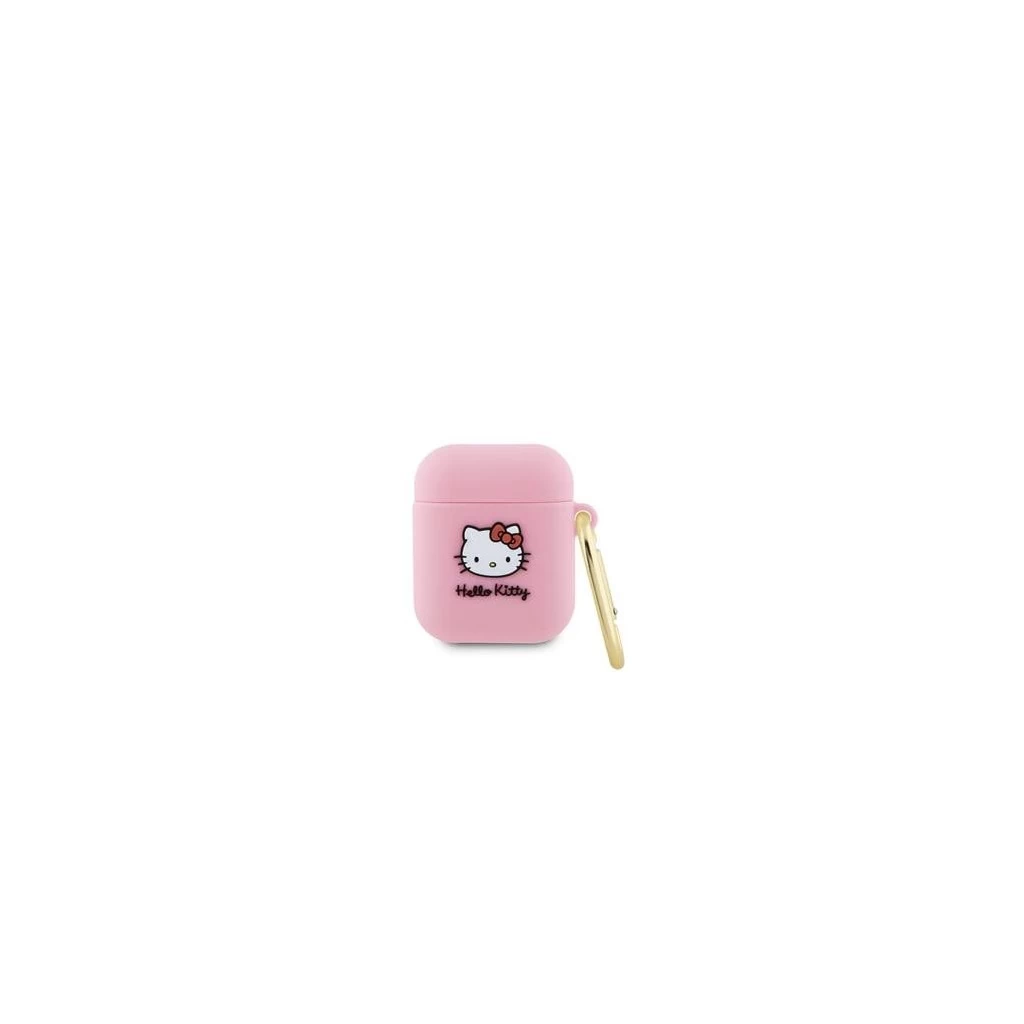 Hello Kitty 3D Cicafej Szilikon AirPods 1/2 Tok, Rózsaszín (642735)-0