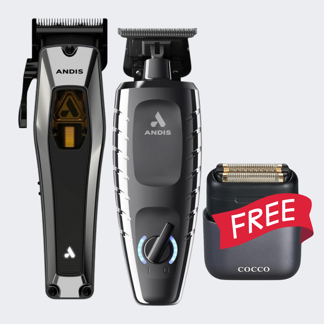 Andis Recon Clipper & GTX-EXO II Trimmer Combo with FREE Cocco Impacto Shaver