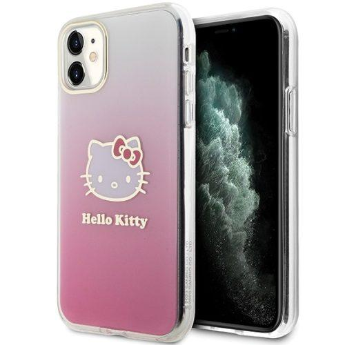 Кейс за iPhone 11/XR, Hello Kitty, TPU, 6.1", Розов (HKHCN61HDGKEP)-0