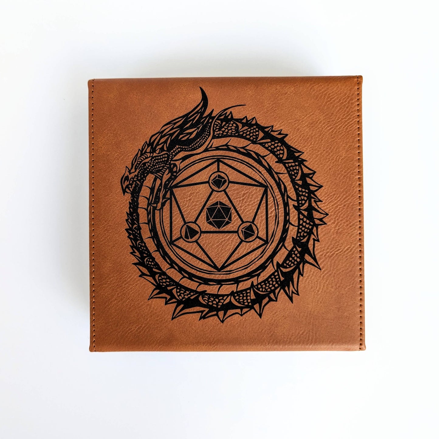 Dragon Circle - D&D - Vegan Leather Dice Box