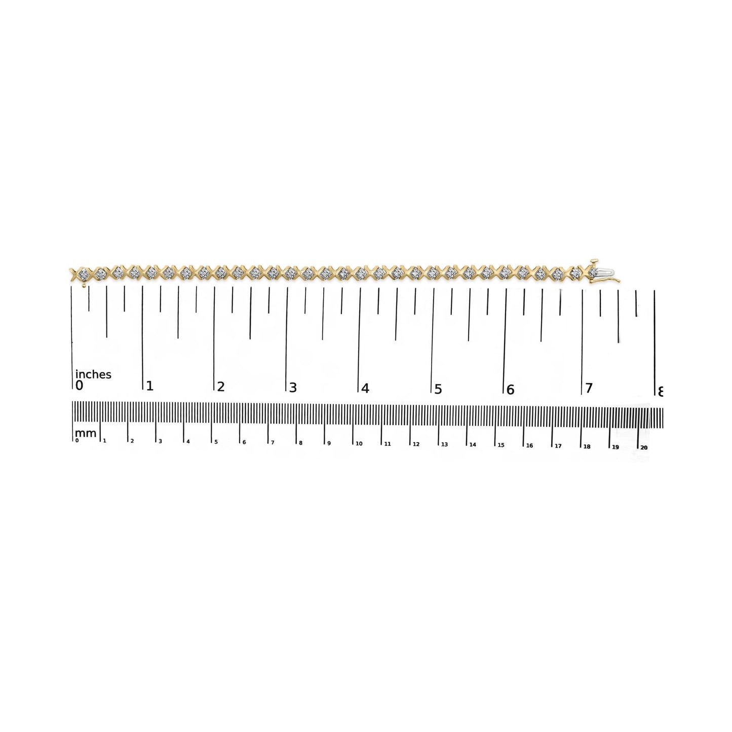 10K Yellow Gold 1/2 Cttw Diamond Alternating X-Link Bracelet-4