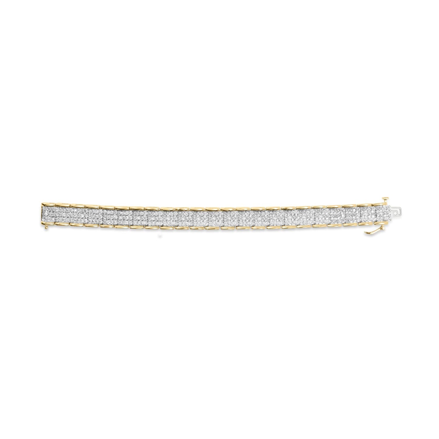10K Yellow Gold 5.00 Cttw Round-Cut Diamond Link 7" Bracelet (J-K Color, I1-I2 Clarity)-4