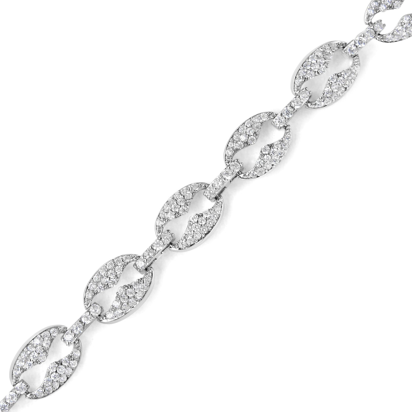 14K White Gold 1 1/2 Cttw Round Diamond Set Link Bracelet (I-J Color, I1-I2 Clarity) - 7"-4