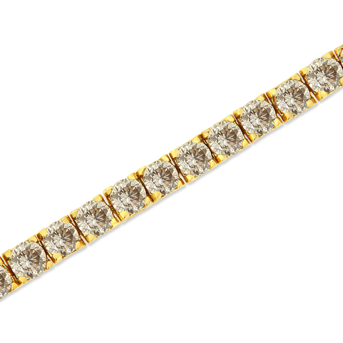 14K Yellow Gold Plated .925 Sterling Silver 8.0 Cttw Diamond Classic Link Tennis Bracelet (K-L Color, I2-I3 Clarity) - 7-1/4"-4