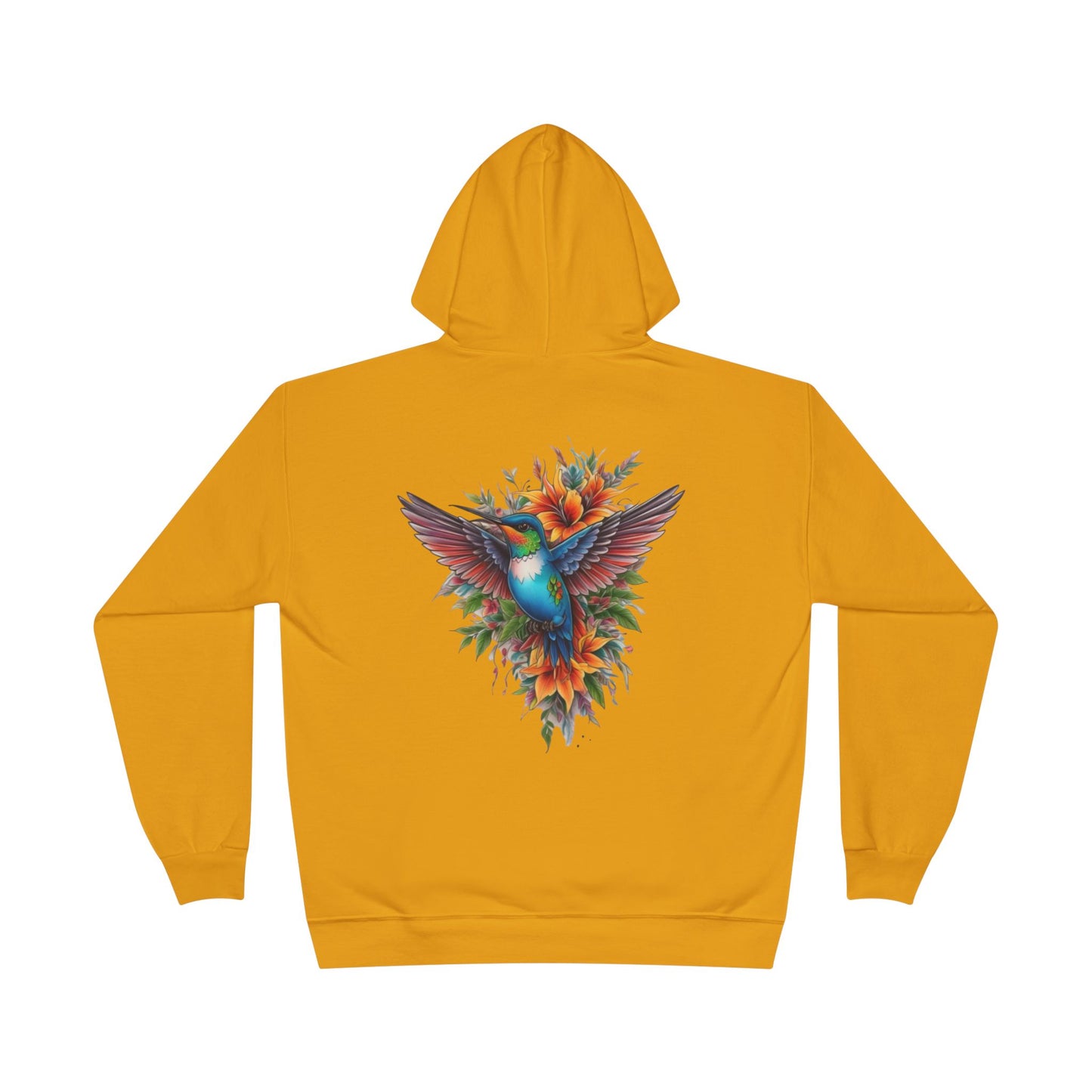 Vibrant Hummingbird Hoodie, Eco-Friendly Pullover, Perfect Gift for Nature Lovers, Spring Fashion, Unique Floral Design