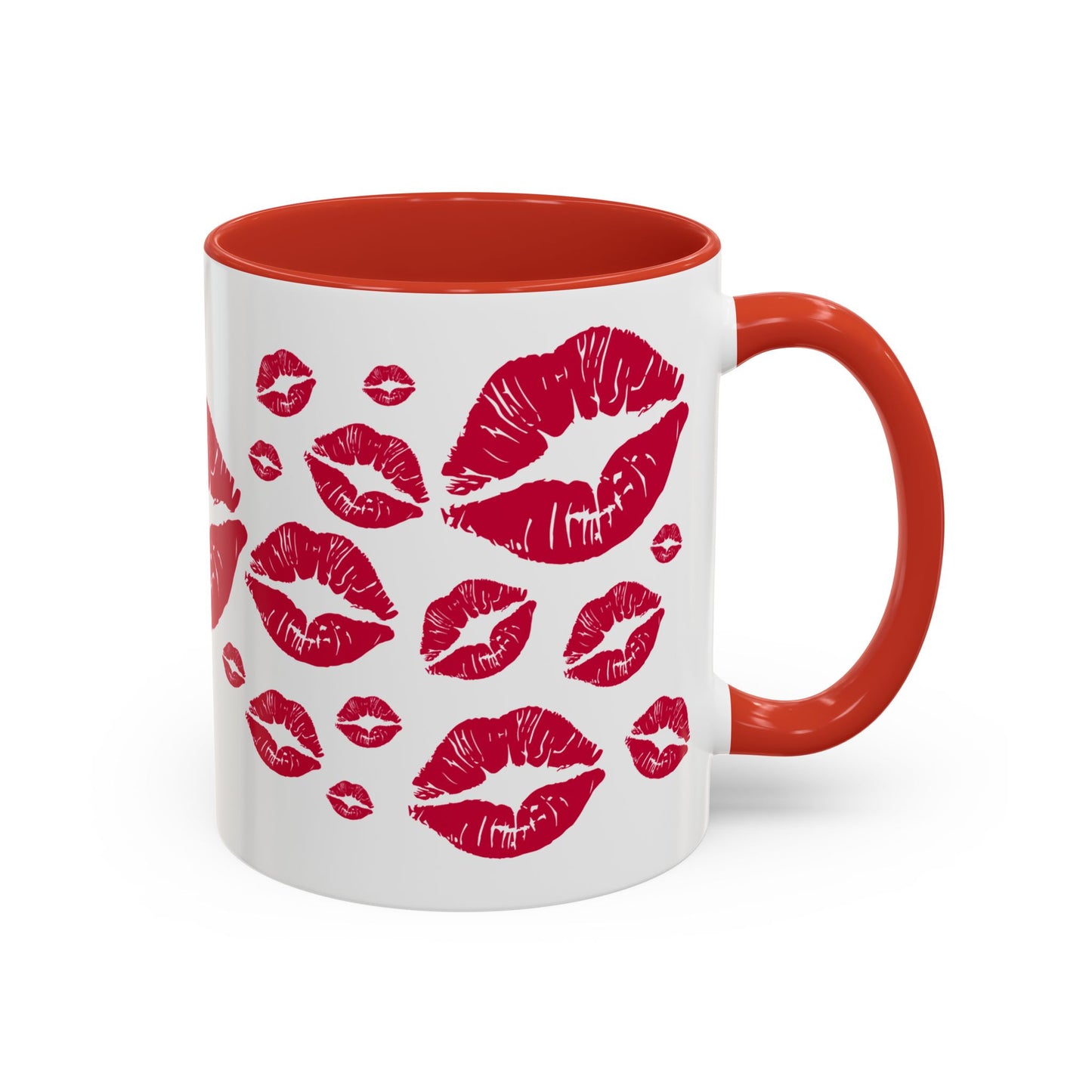 Kiss Mark Accent Coffee Mug - Romantic Gift, Valentine's Day Mug, Cute Coffee Cup, Fun Kitchen Decor, Stylish Drinkware