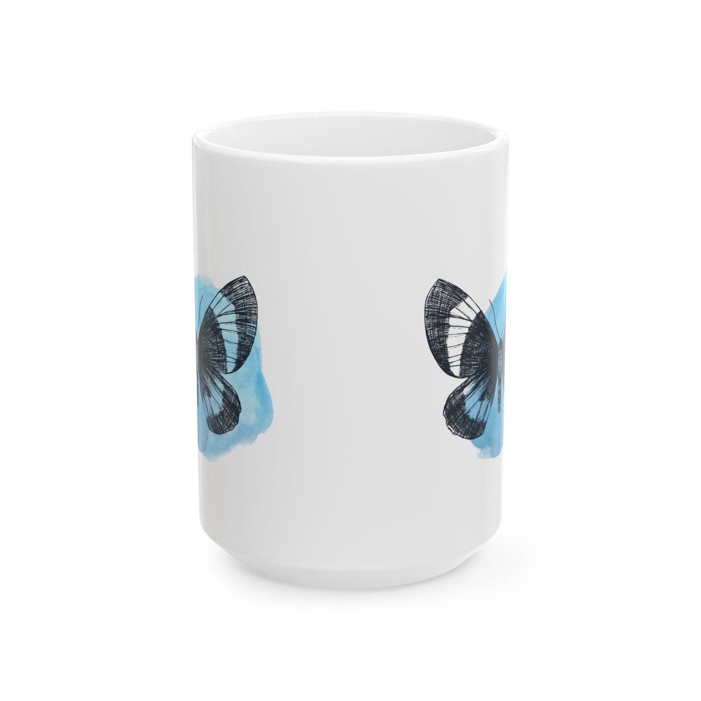 Blue Butterfly Art Ceramic Mug | Cute Coffee Cup, Gift for Nature Lovers, Home Decor, Perfect for Birthdays & Holidays