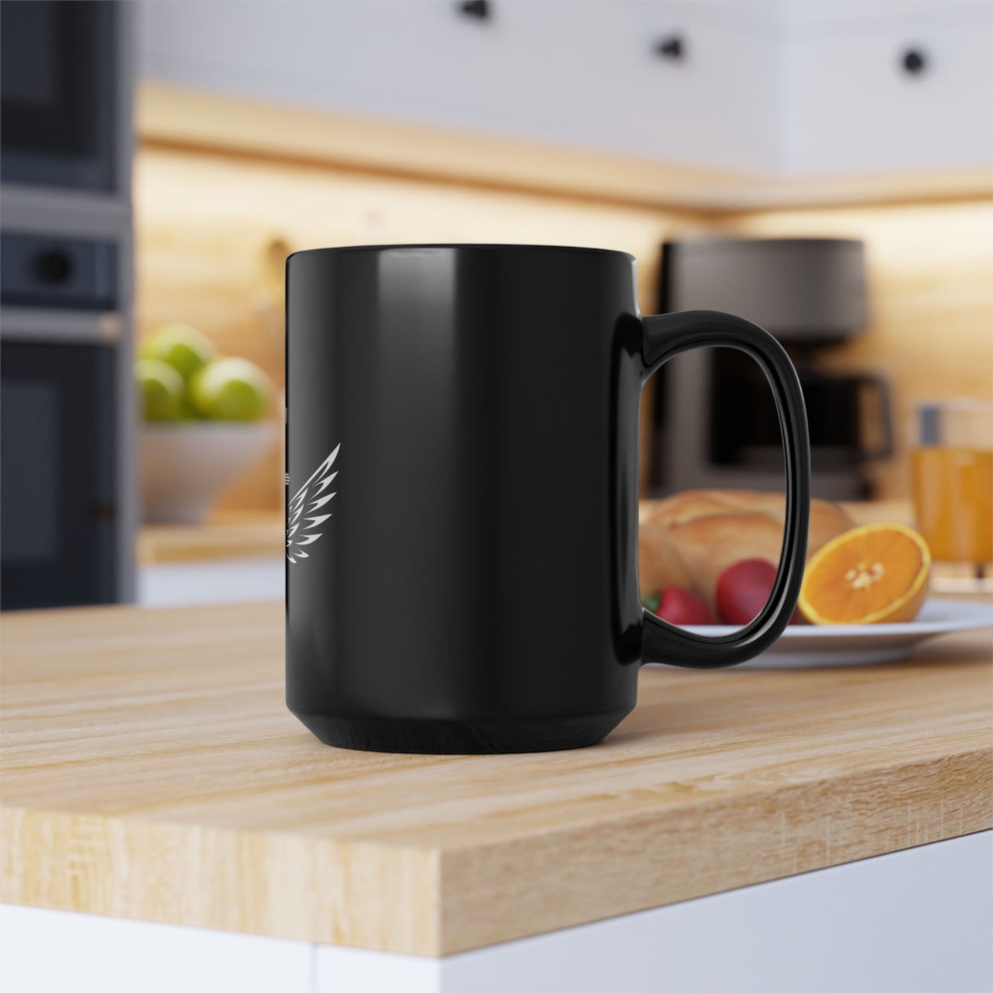 "Chosen" Inspirational Black Mug with Wings | Perfect Gift for Faith Lovers, Motivational Coffee Cup, Religious Home Decor, Christian Mug