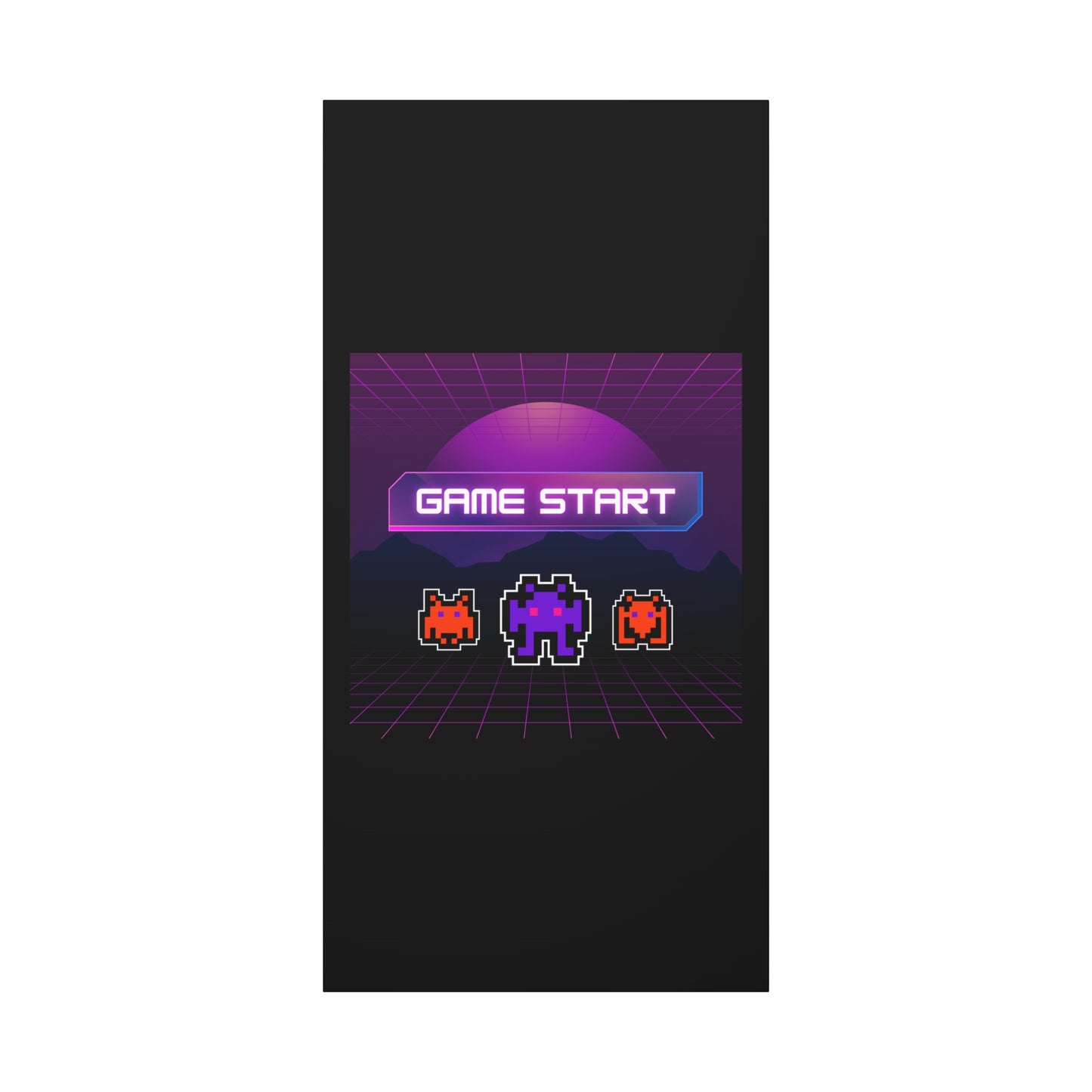Retro Game Start Canvas Art Print | 80s Gaming Wall Decor, Gamer Gift, Pixel Art, Nostalgic Artwork, Home Decor