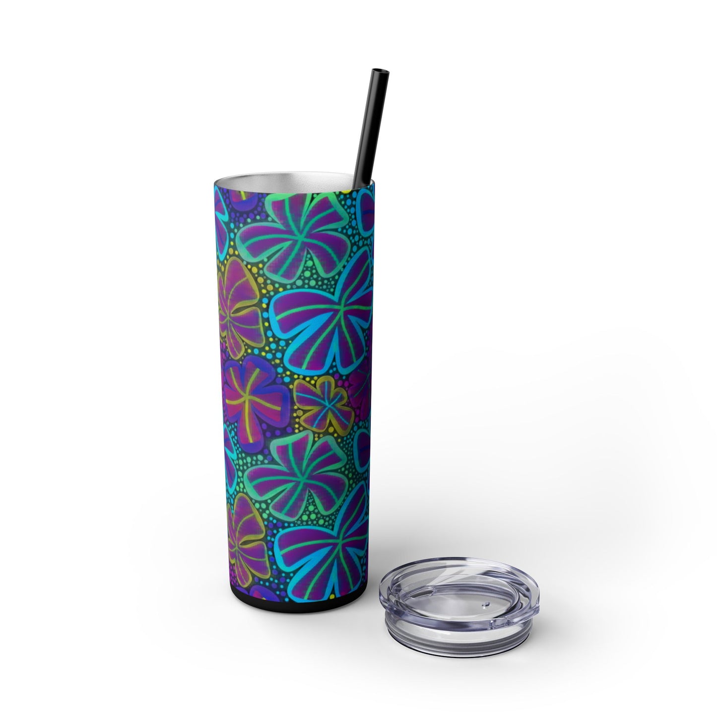 Pastel Butterfly Tumbler, 20oz Drinkware, Spring Decor, Cute Gift for Her, Eco-Friendly Cup, Floral Water Bottle