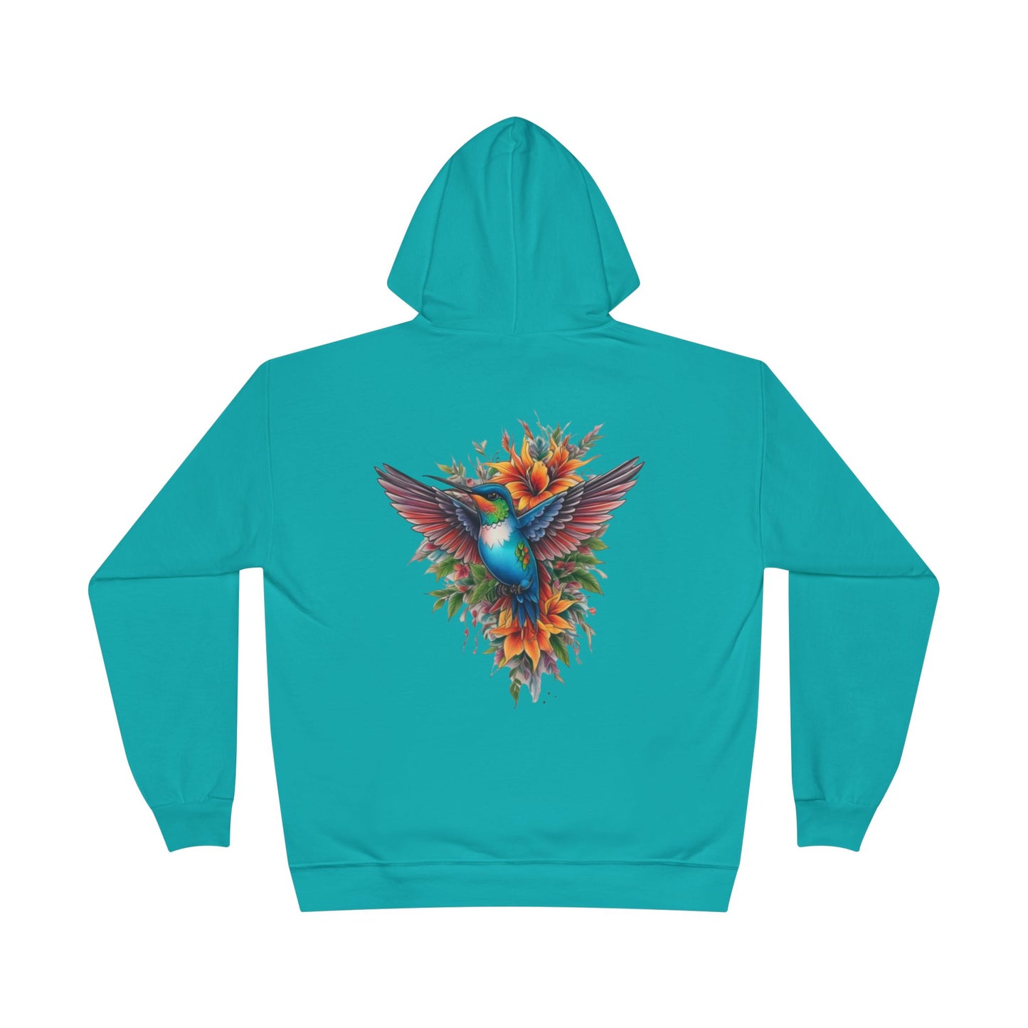 Vibrant Hummingbird Hoodie, Eco-Friendly Pullover, Perfect Gift for Nature Lovers, Spring Fashion, Unique Floral Design