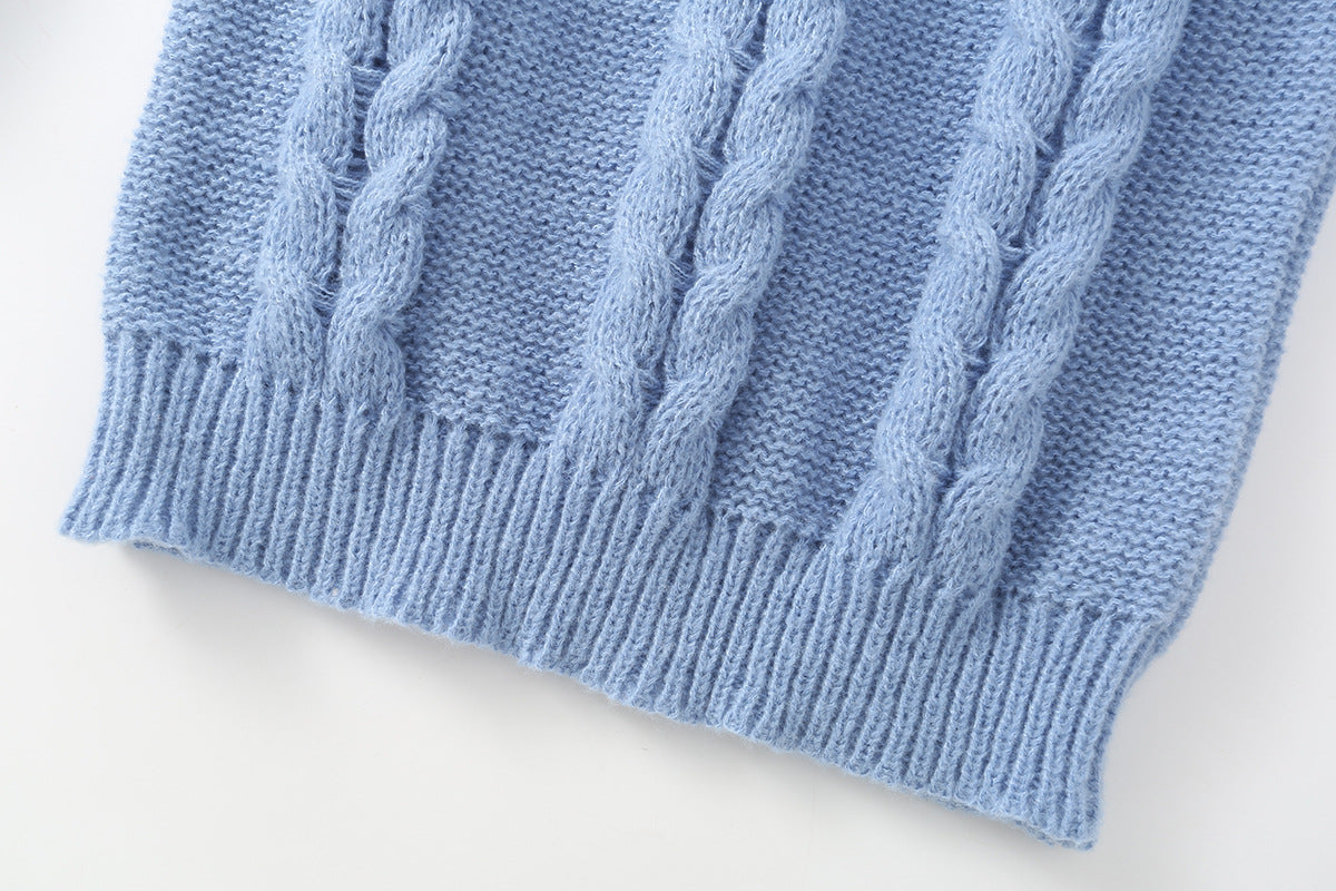 Loose fitting pullover long sleeved sweater