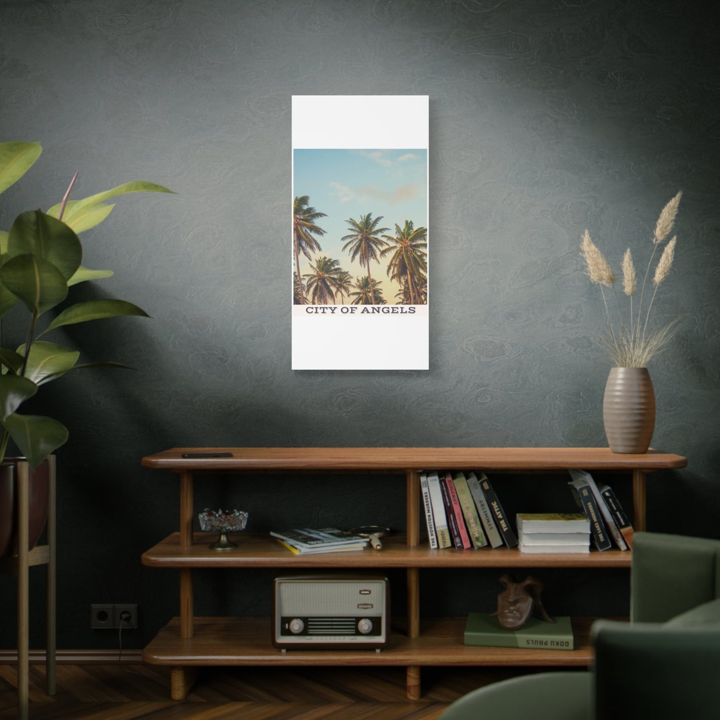 Tropical Palm Tree Canvas Print, City of Angeles Tropical Wall Art, Los Angeles Beach Decor, California Nature Photography, Home Decoration, Gift for Beach Lovers